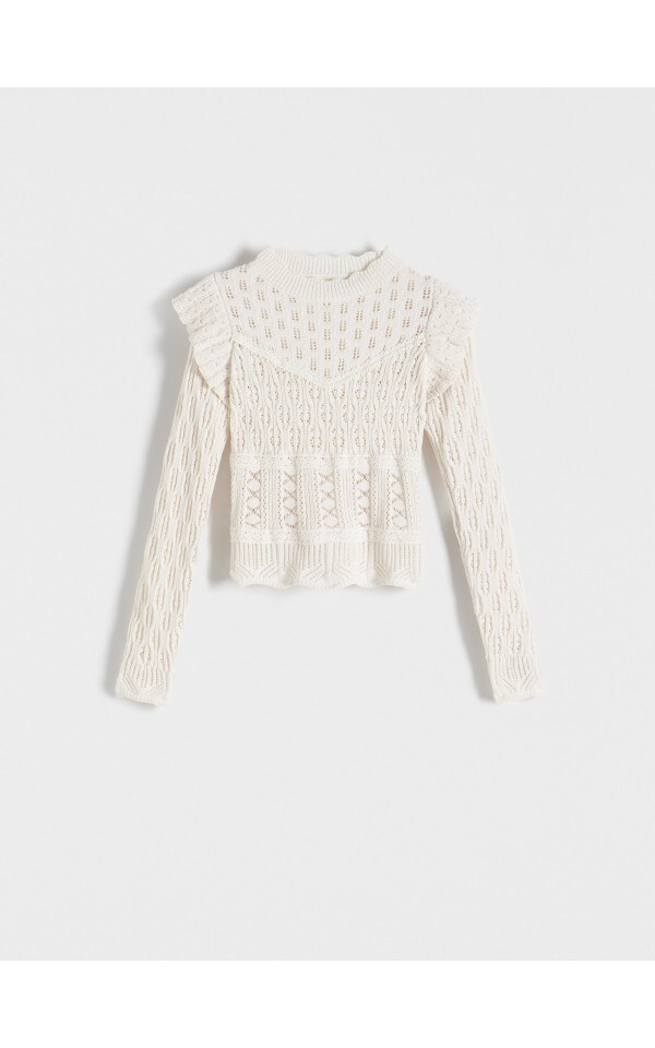 Pulover Ajurat Culoare Nude Reserved V X