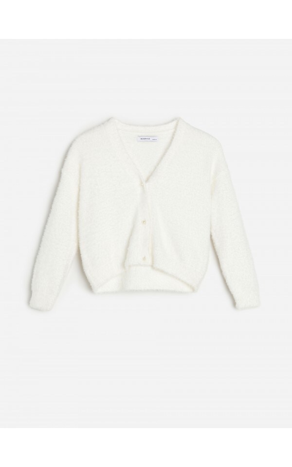 white fluffy cardigan uk