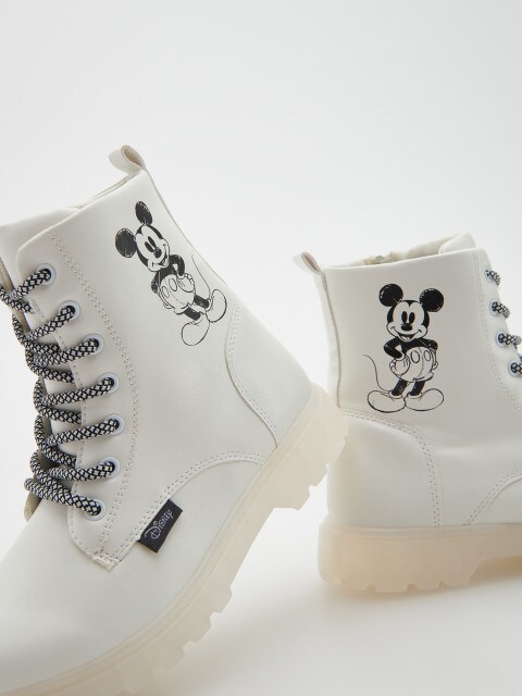 Λευκές μπότες αστραγάλου Mickey Mouse