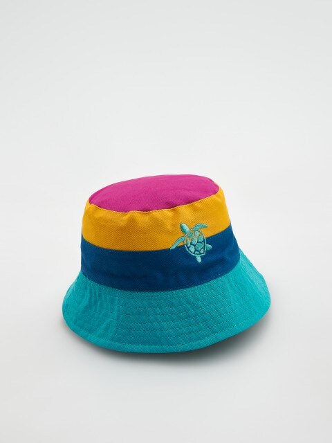 Cotton bucket hat with embroidery detail