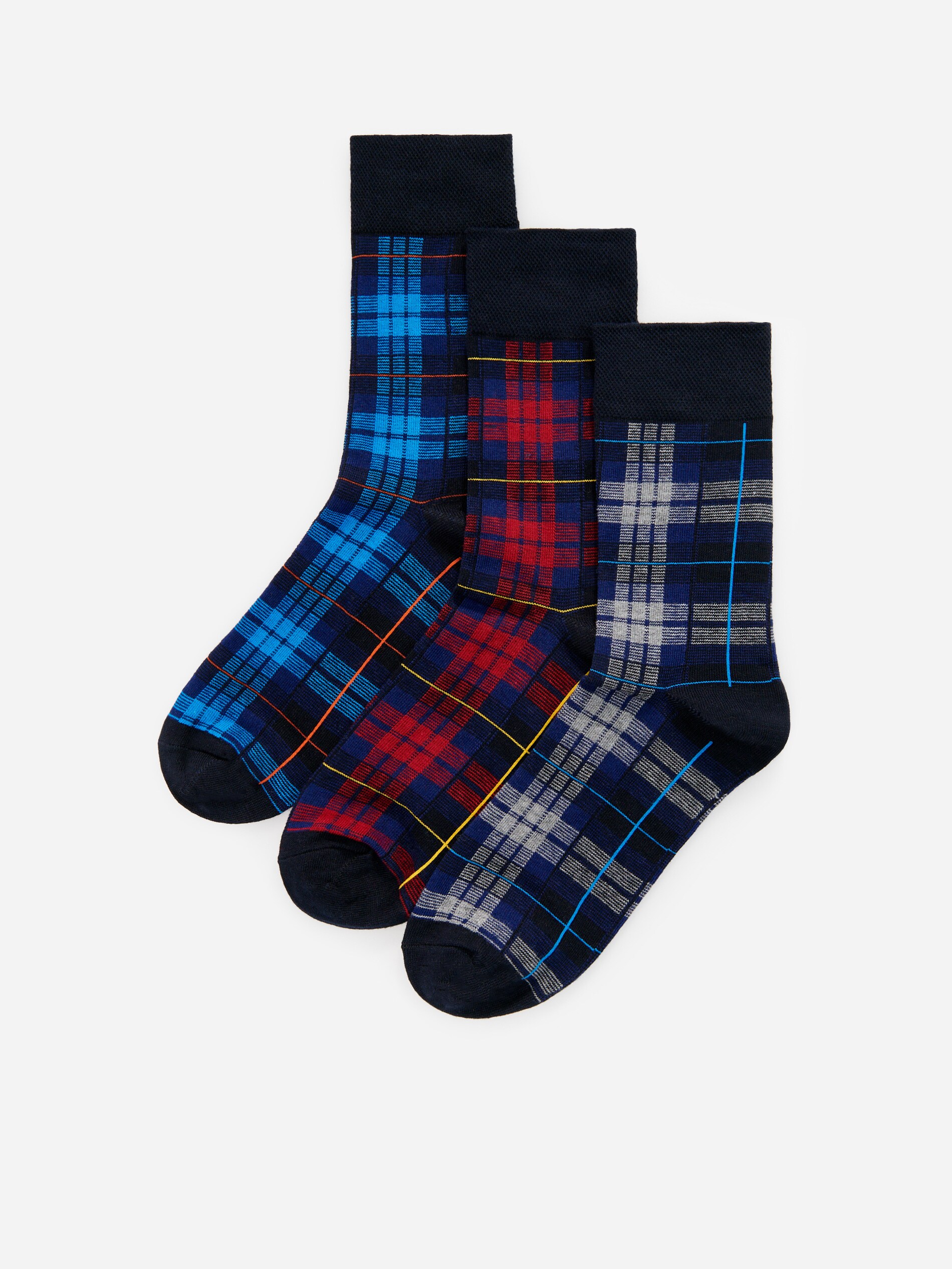 Súprava 3 párov károvaných ponožiek