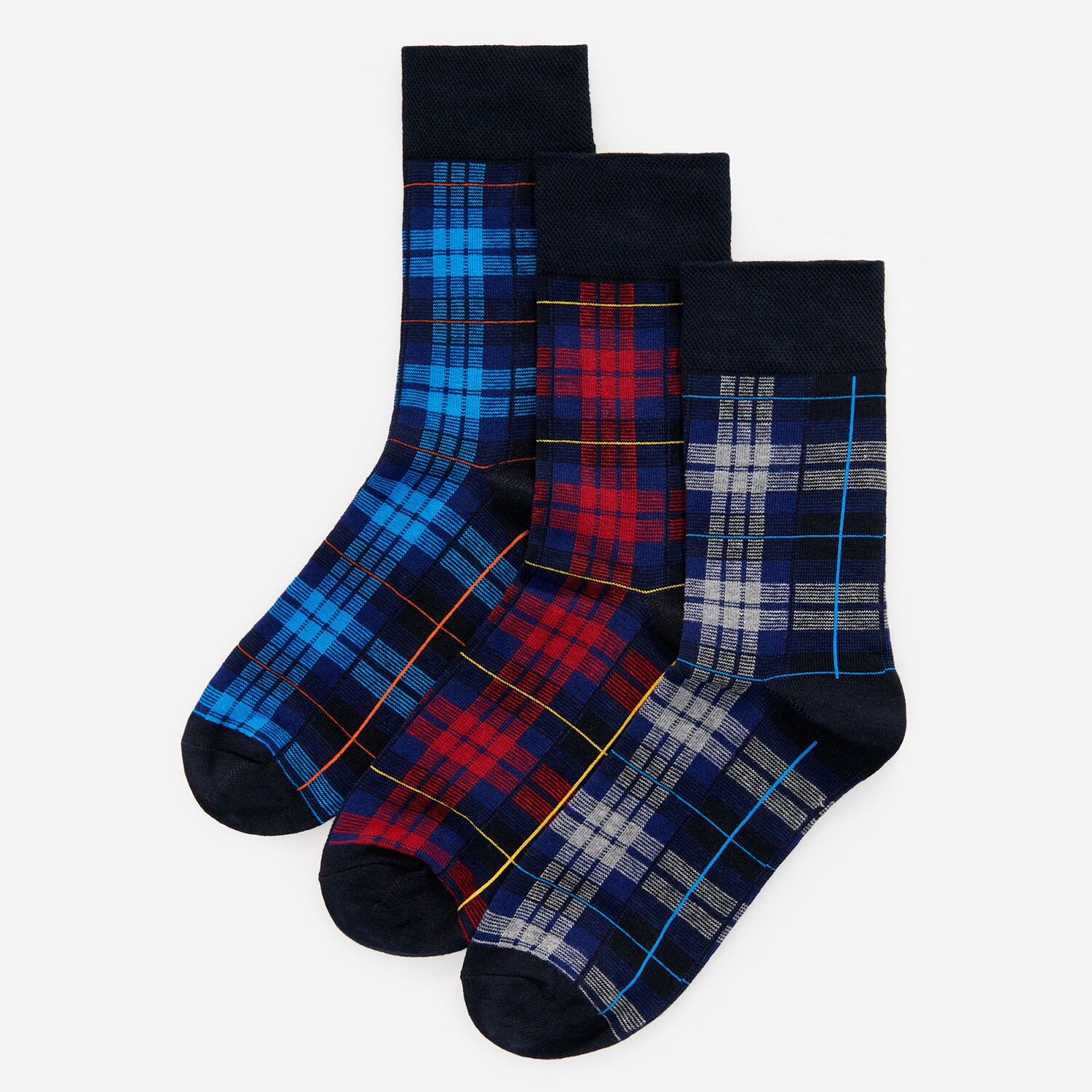 Súprava 3 párov károvaných ponožiek