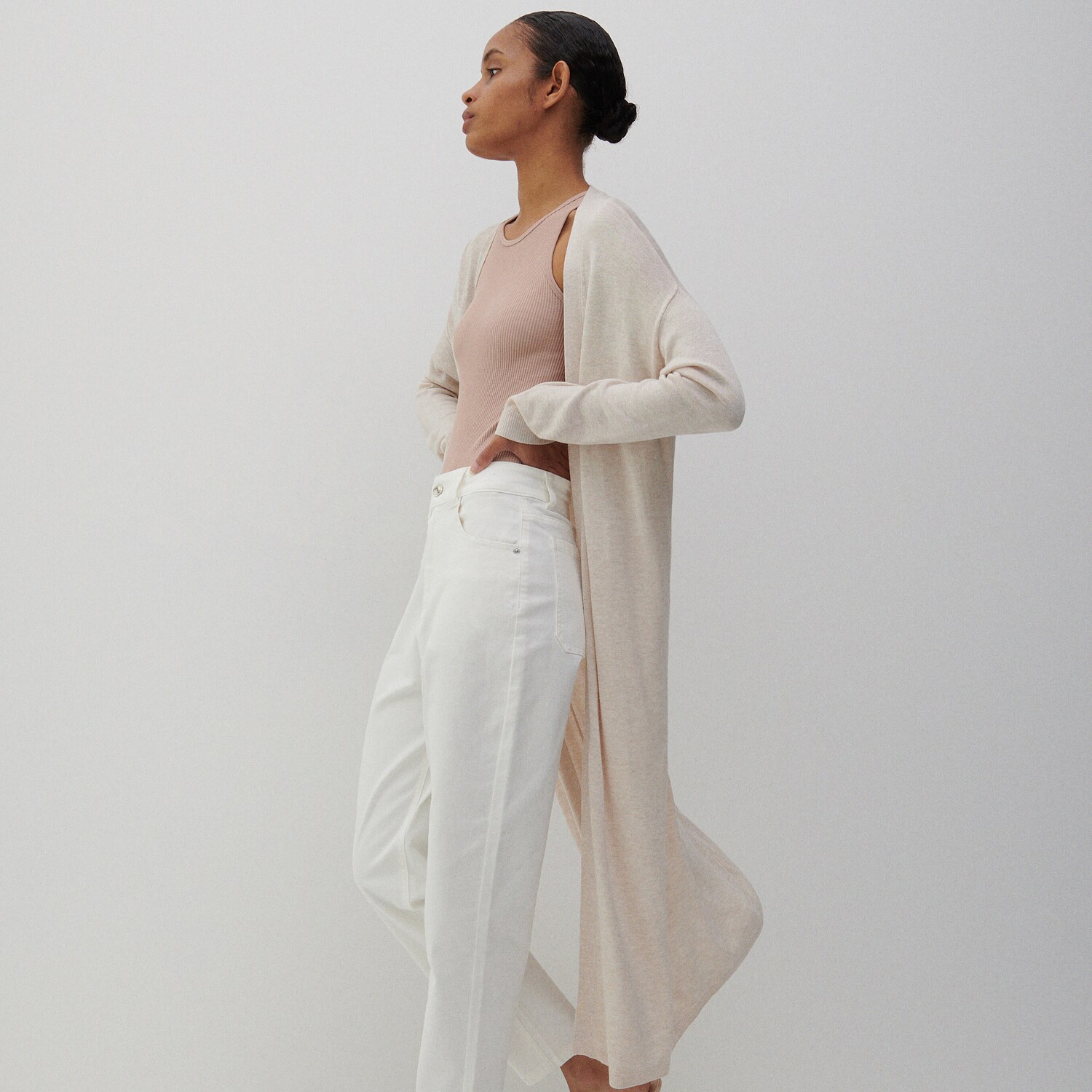 Dlhý viskózový kardigán