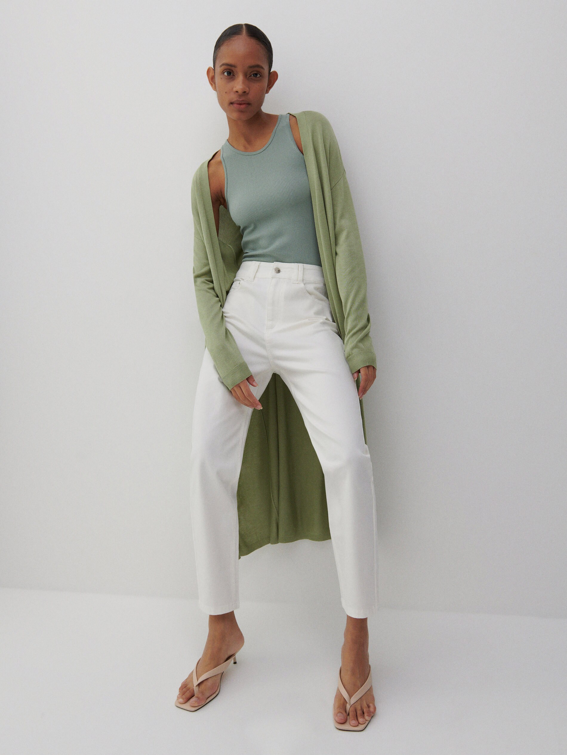 Dlhý viskózový kardigán