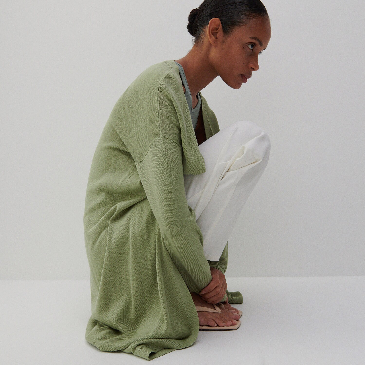 Dlhý viskózový kardigán