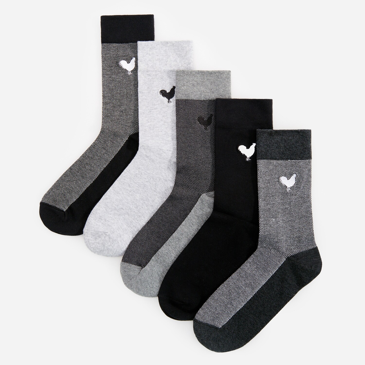 Súprava 5 párov ponožiek s výšivkou