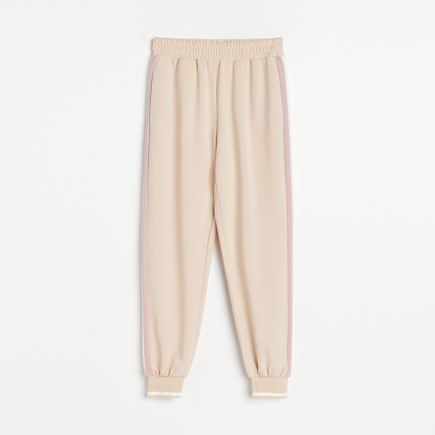 Úpletové joggery s lampasmi