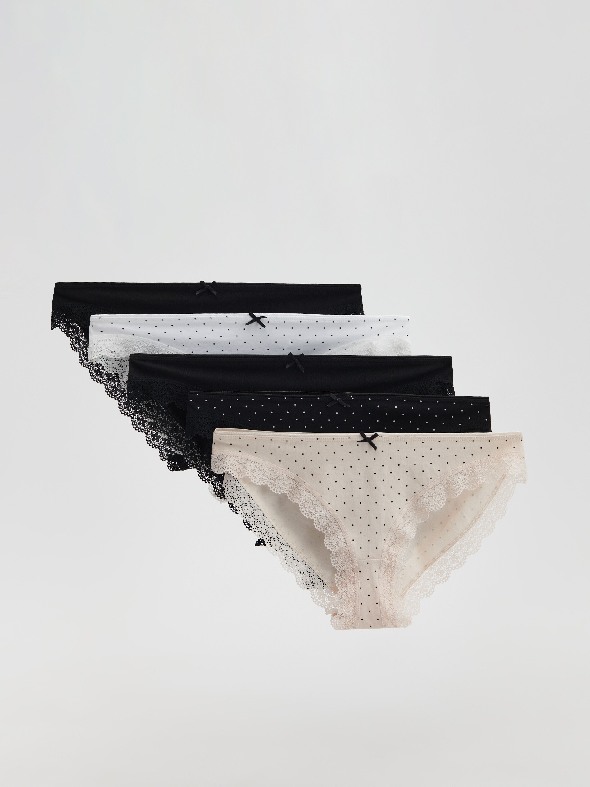 Súprava 5 bikinových nohavičiek z organickej bavlny