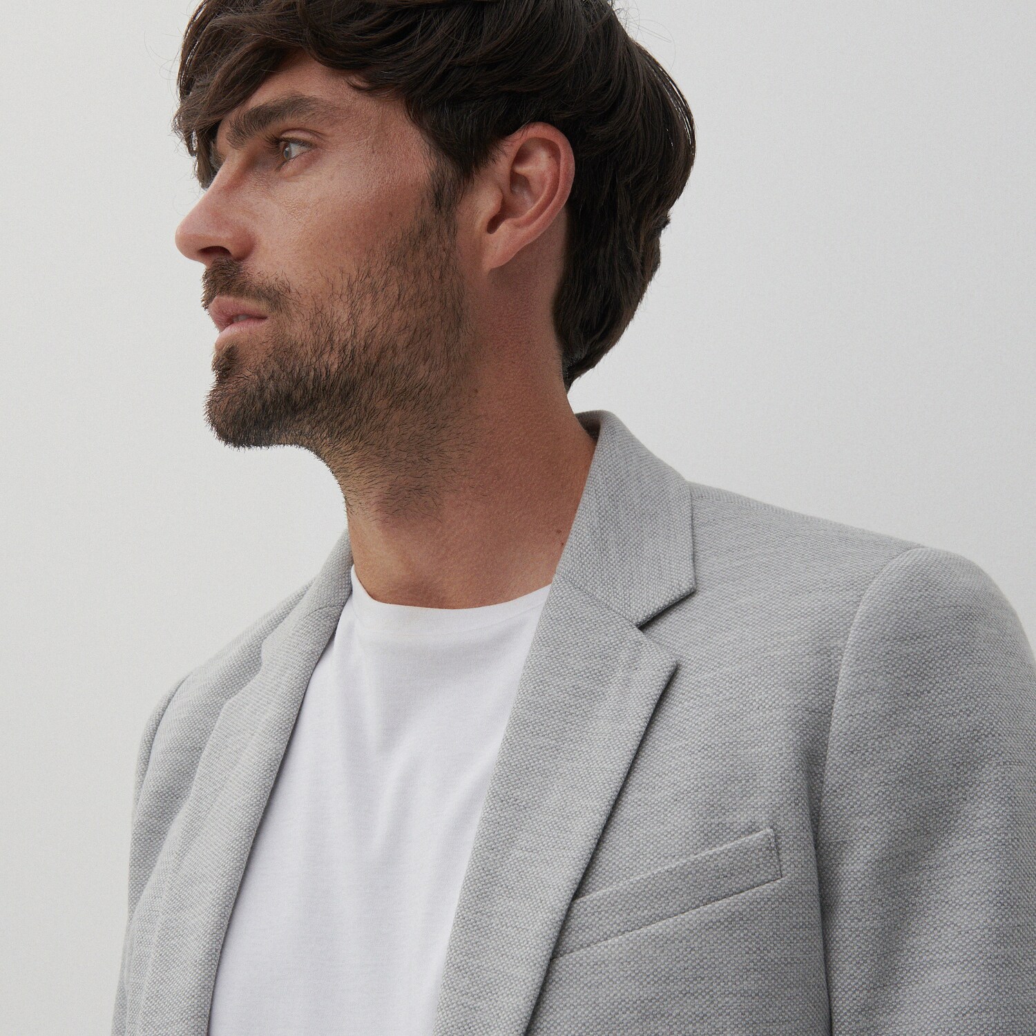 Melanžový blejzer slim fit