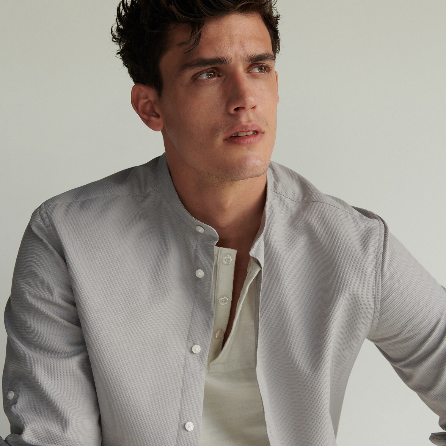 Bavlnená košeľa so stojačikom