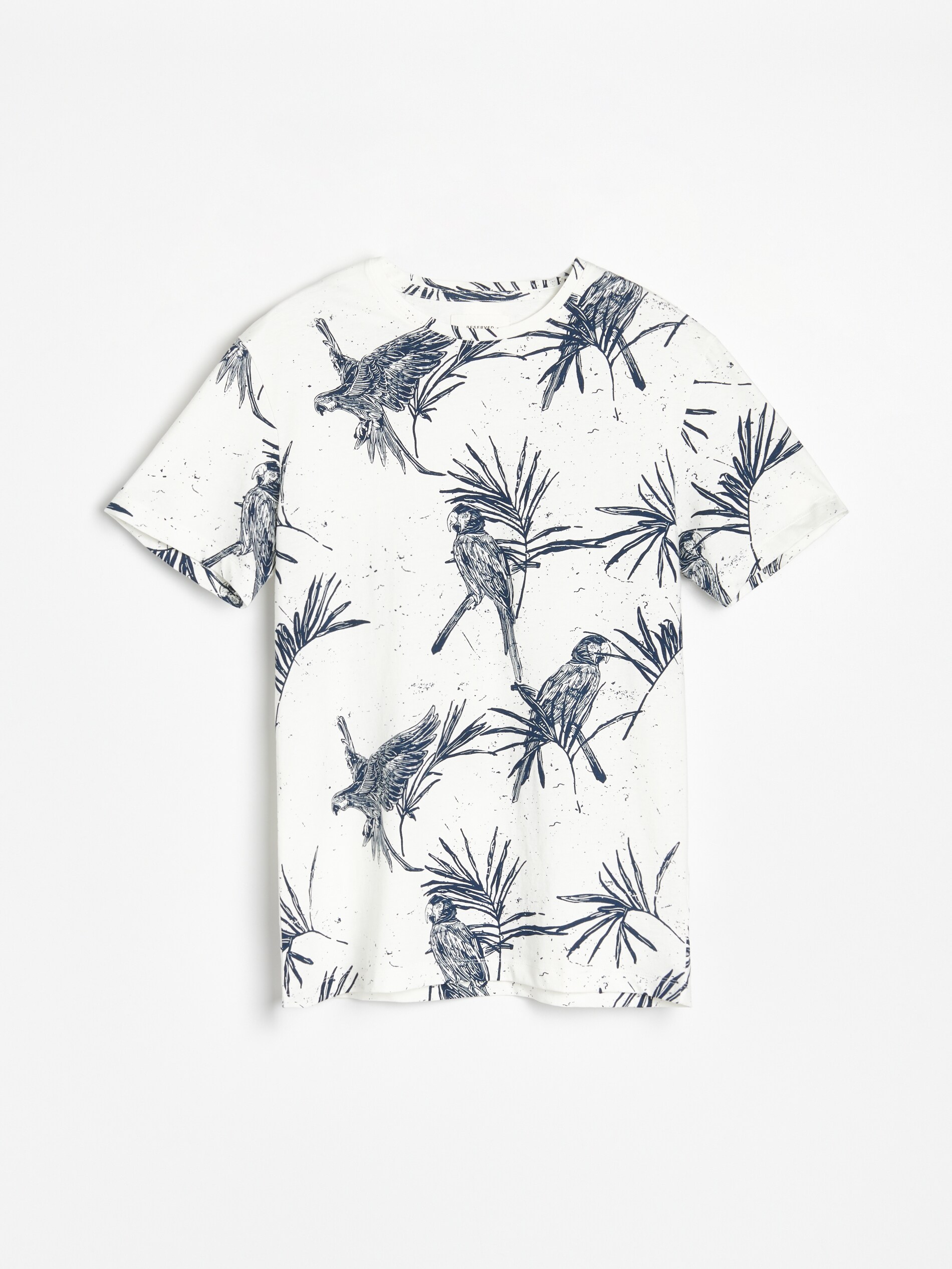 Bavlnené tričko s potlačou s motívom papagájov