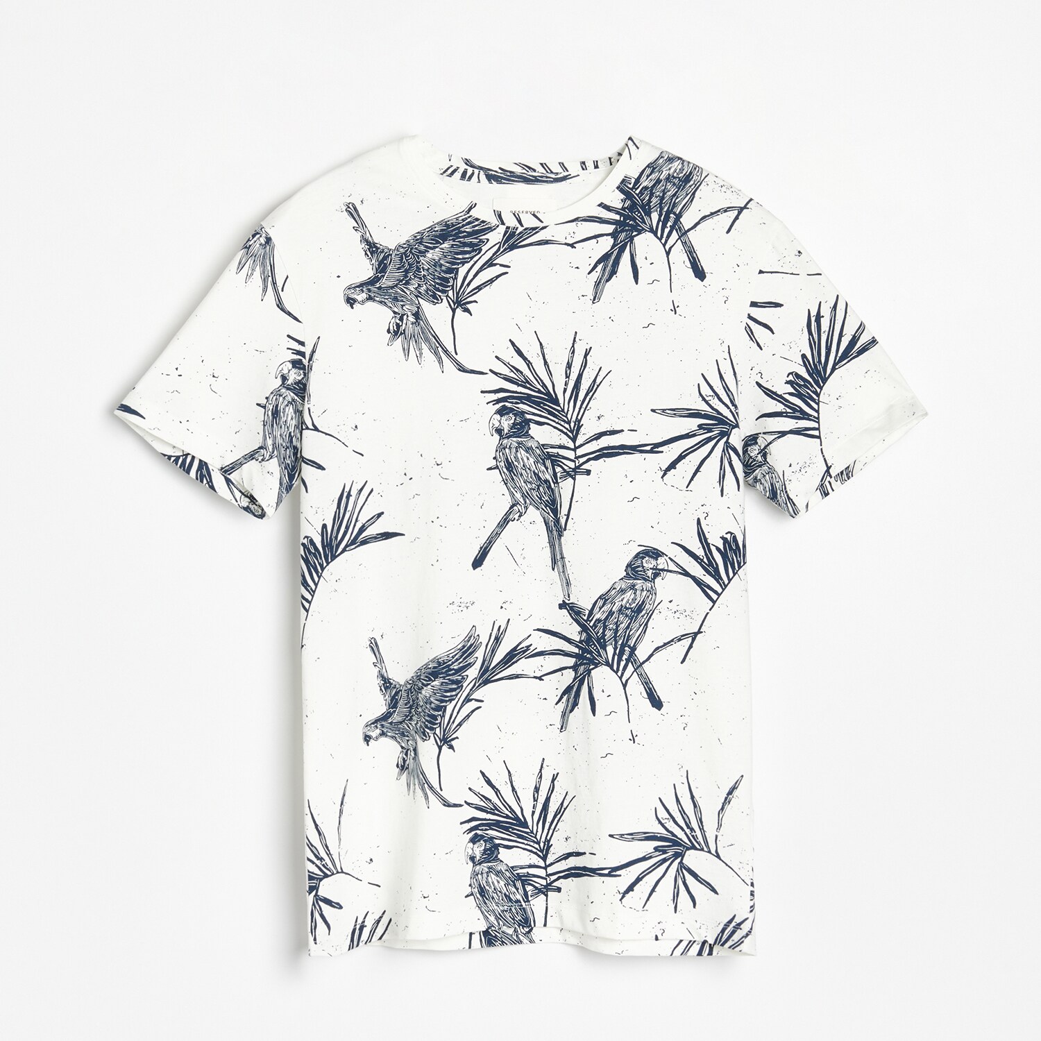 Bavlnené tričko s potlačou s motívom papagájov