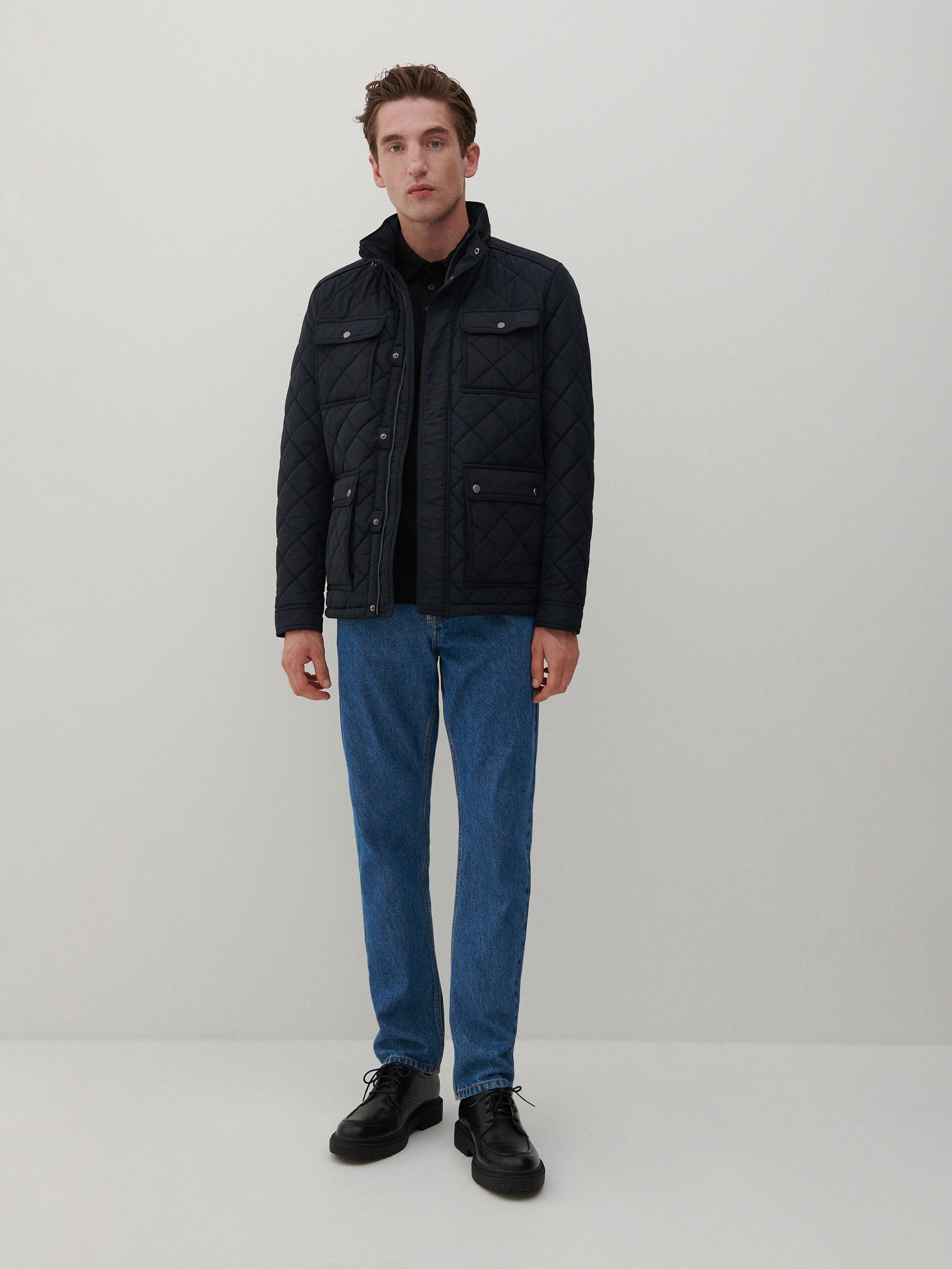 Prešívaná bunda s vreckami