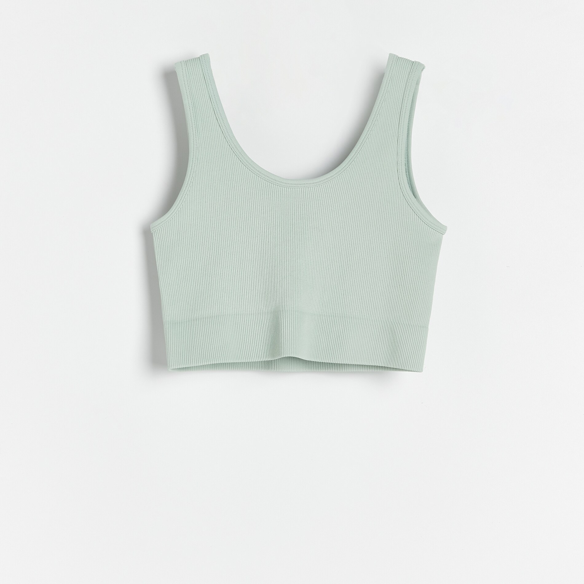 Crop top z prúžkovaného úpletu