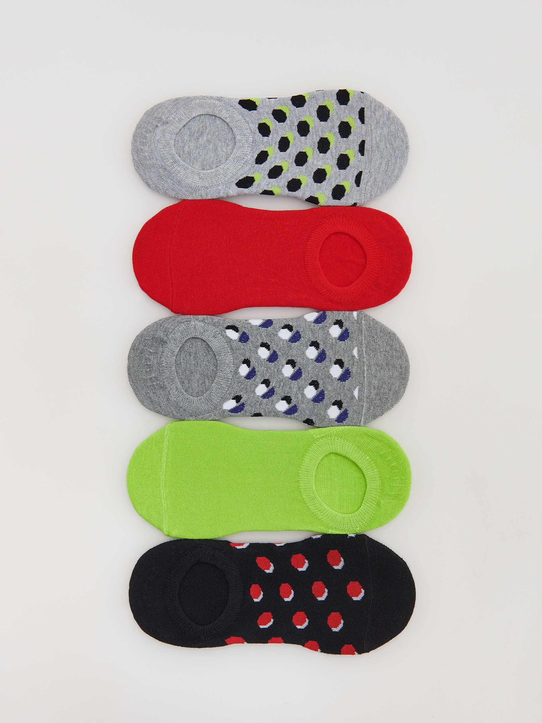 Súprava 5 párov vzorovaných členkových ponožiek