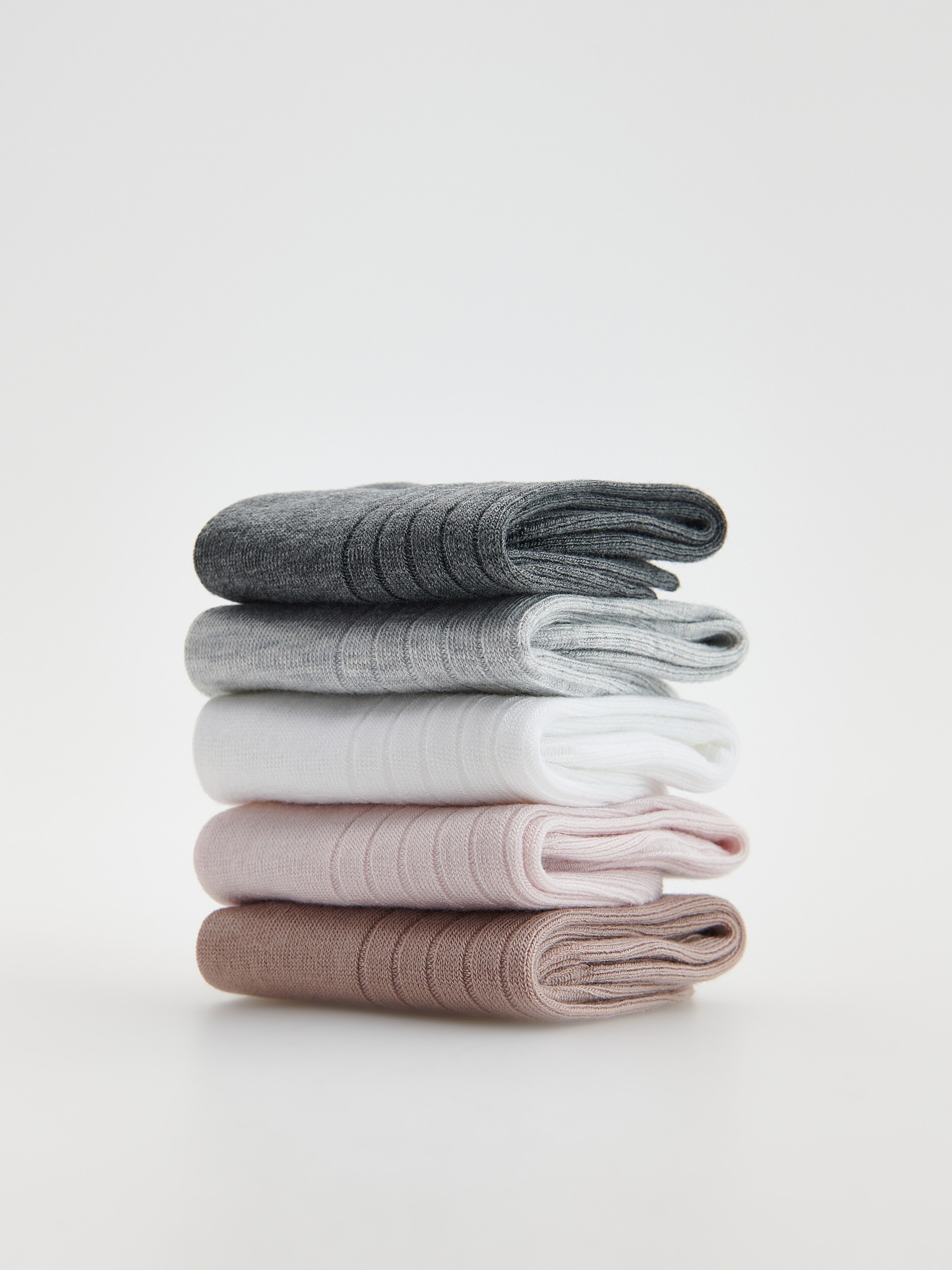 Súprava 5 párov hladkých ponožiek