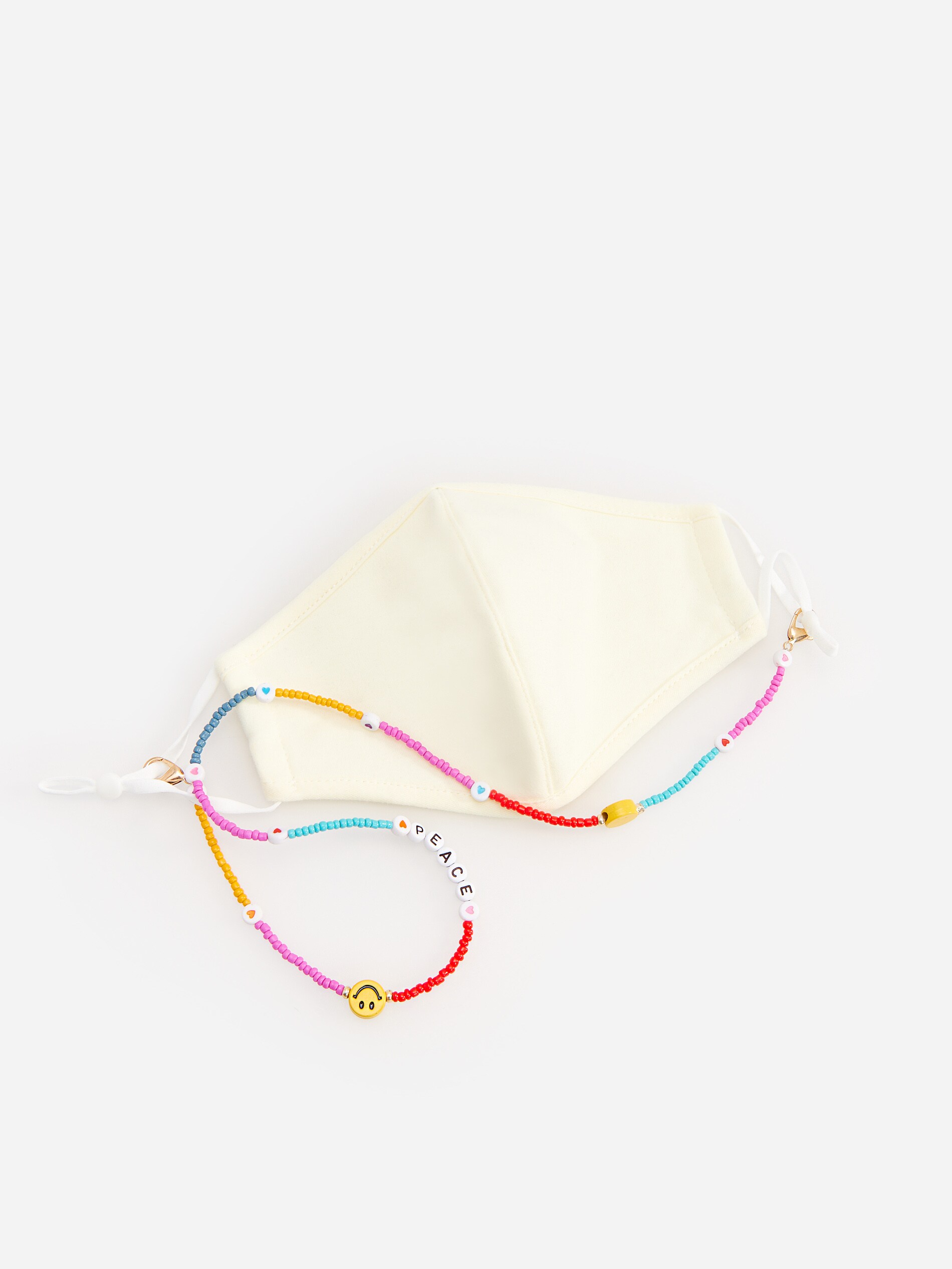 Bavlnená maska na tvár s ozdobnou retiazkou