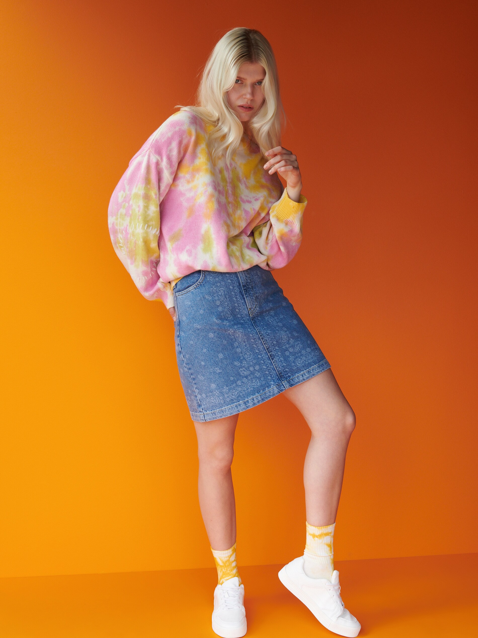 Denimová minisukňa