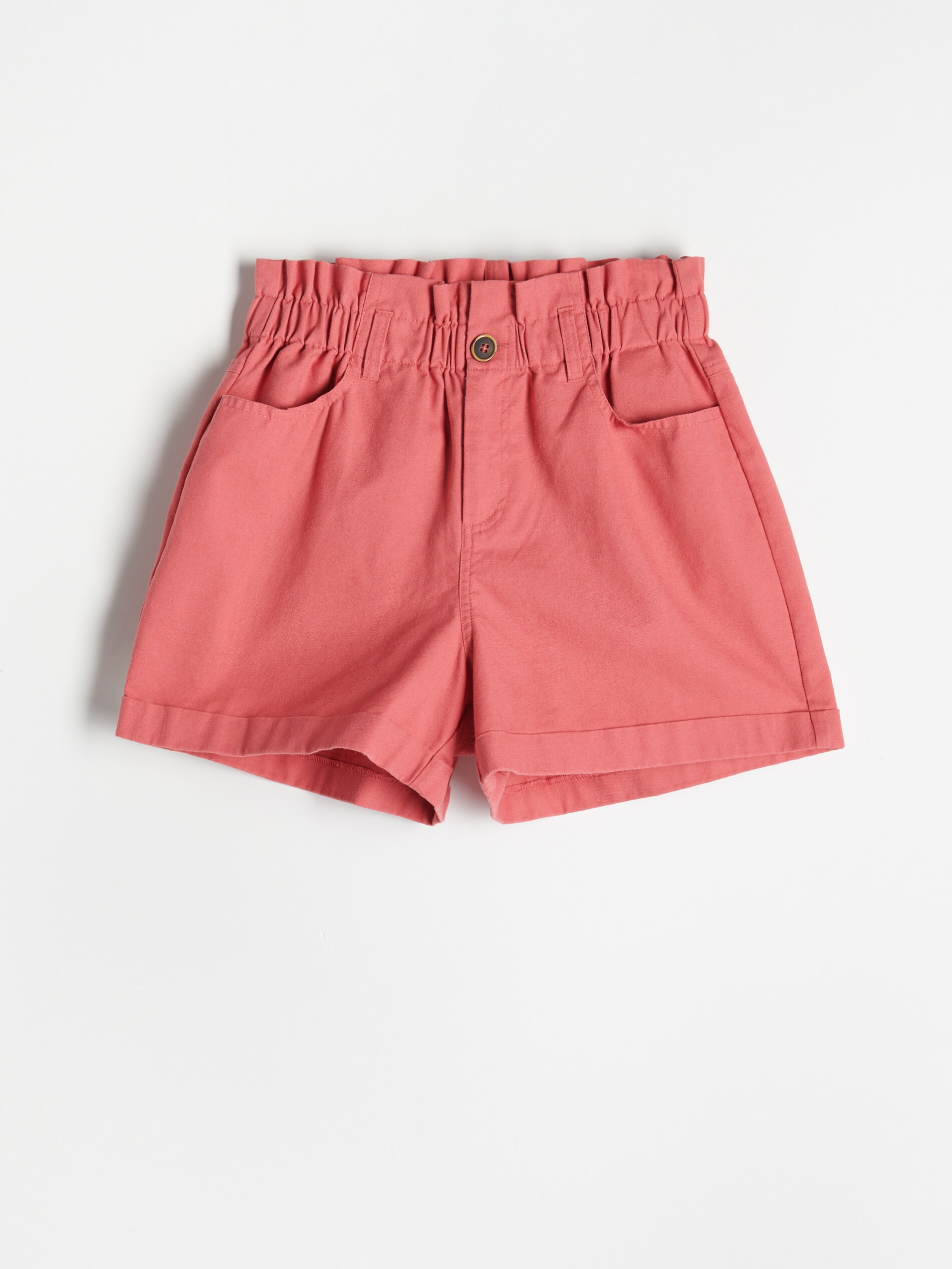 Ľanové šortky paperbag