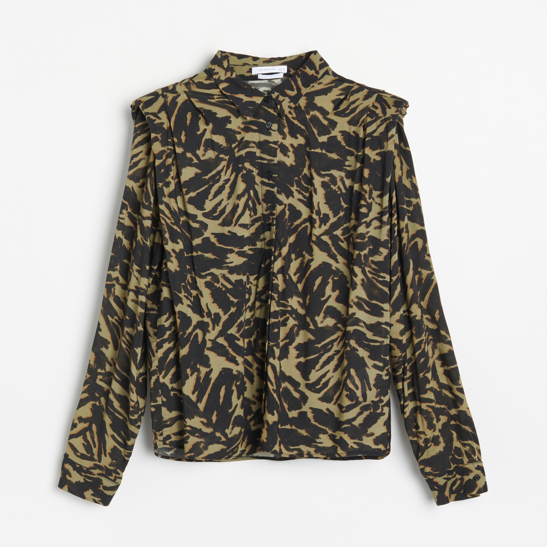 Vzorovaná košeľa s vypchávkami na ramenách LENZING™ ECOVERO™