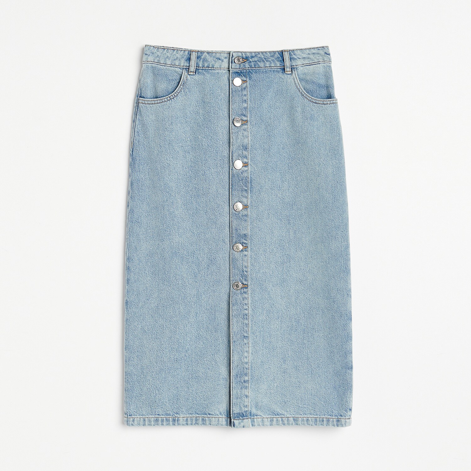 Rifľová sukňa s gombíkmi