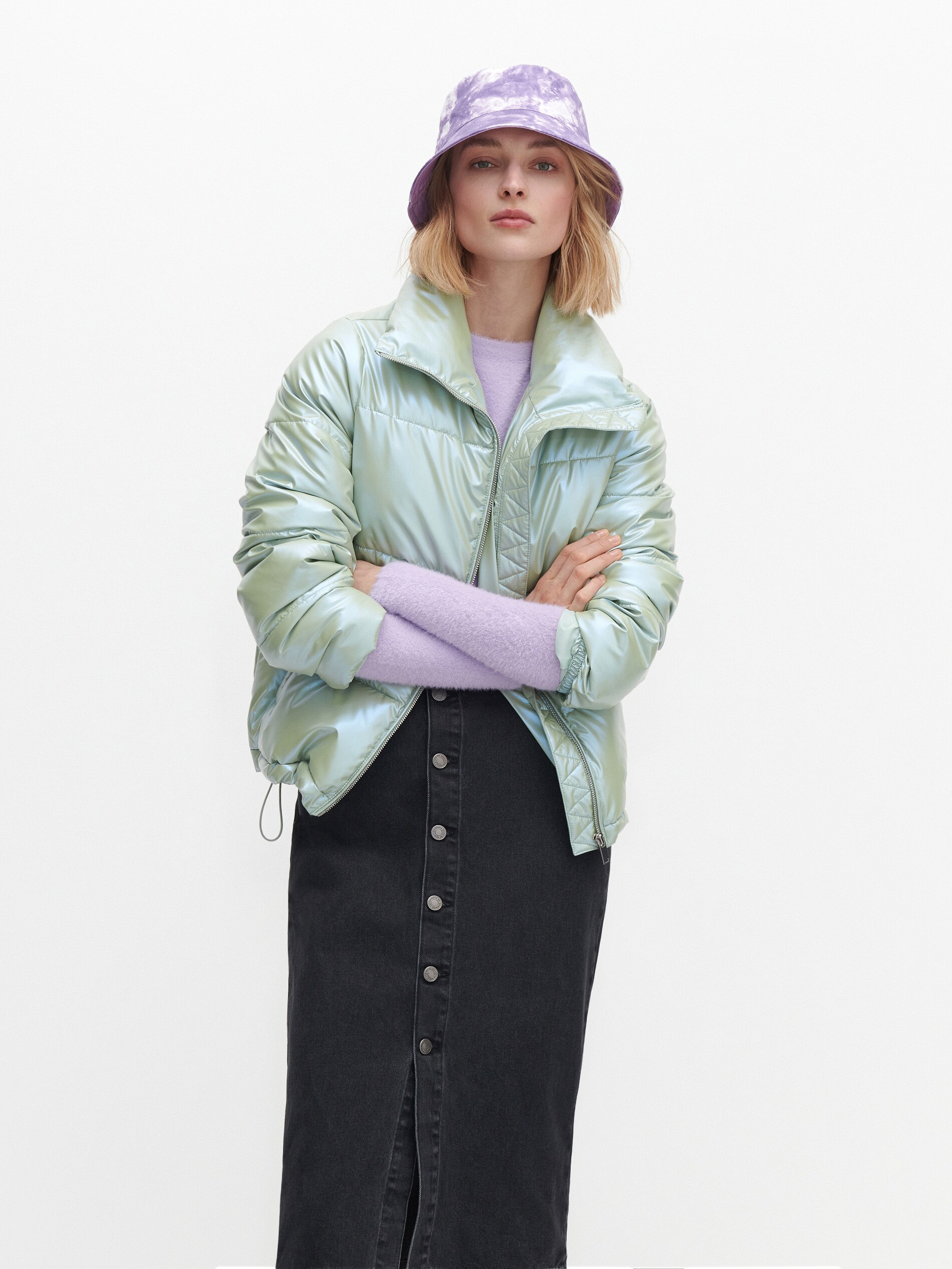 Rifľová sukňa s gombíkmi