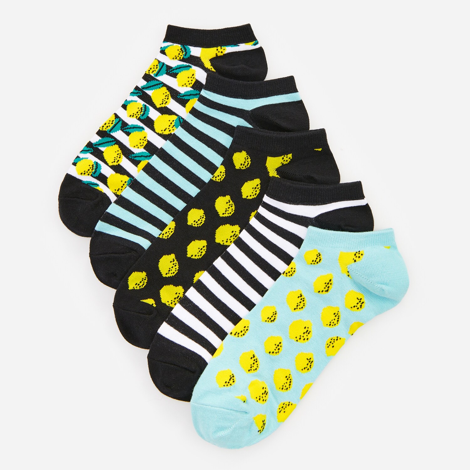 Súprava 5 párov vzorovaných členkových ponožiek