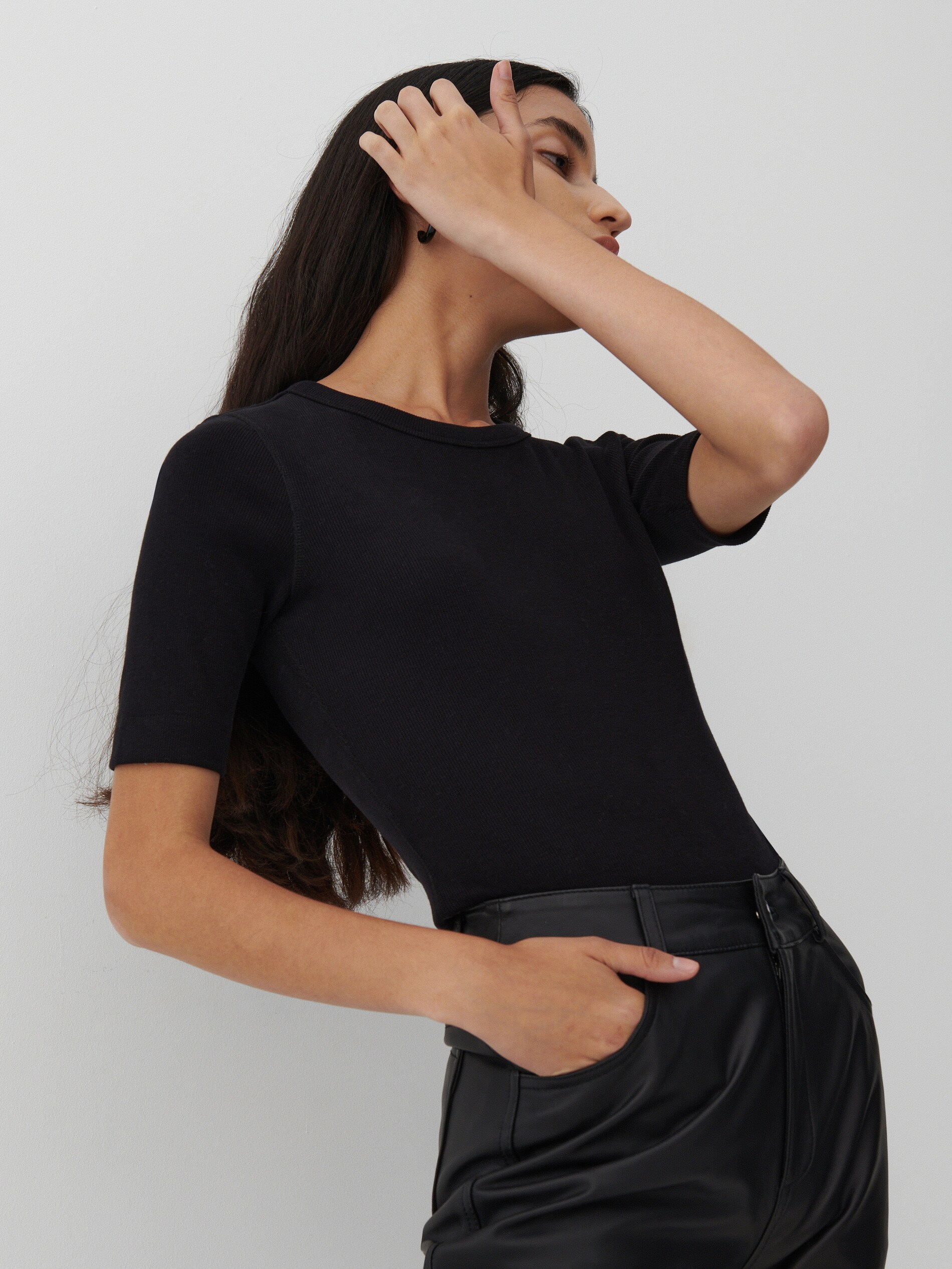 Tričko z prúžkovaného úpletu