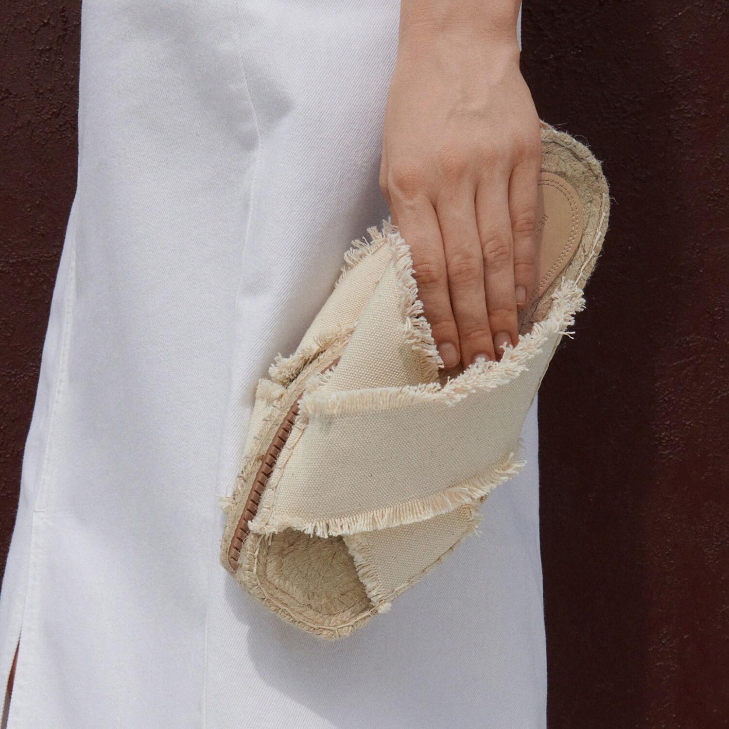 Šľapky s bavlnenými remienkami