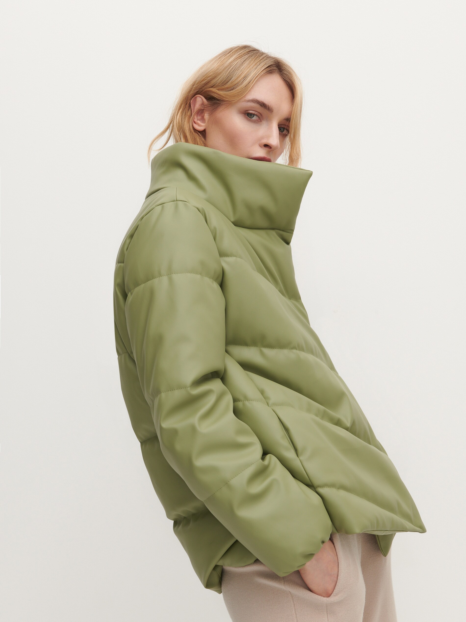 Zateplená bunda z eko kože