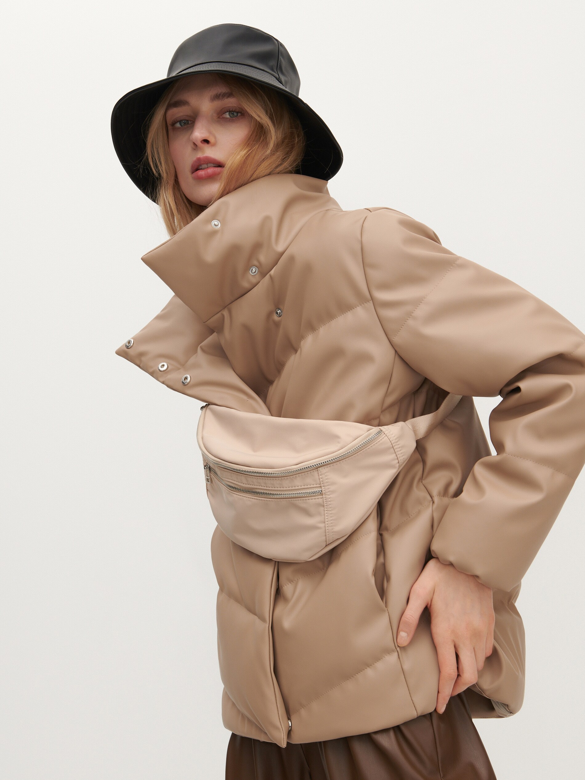 Zateplená bunda z eko kože