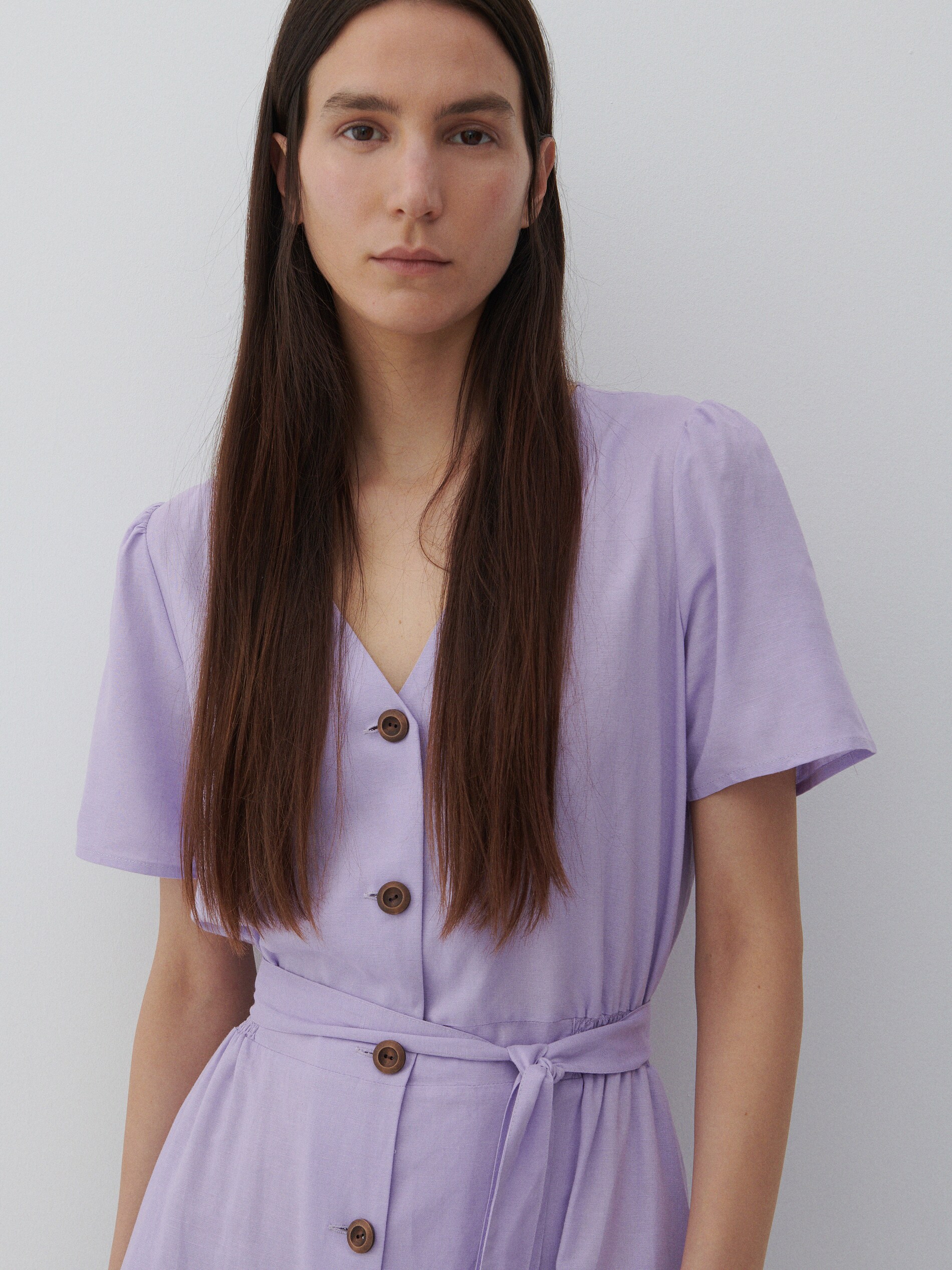 Viskózové šaty s prímesou ľanu