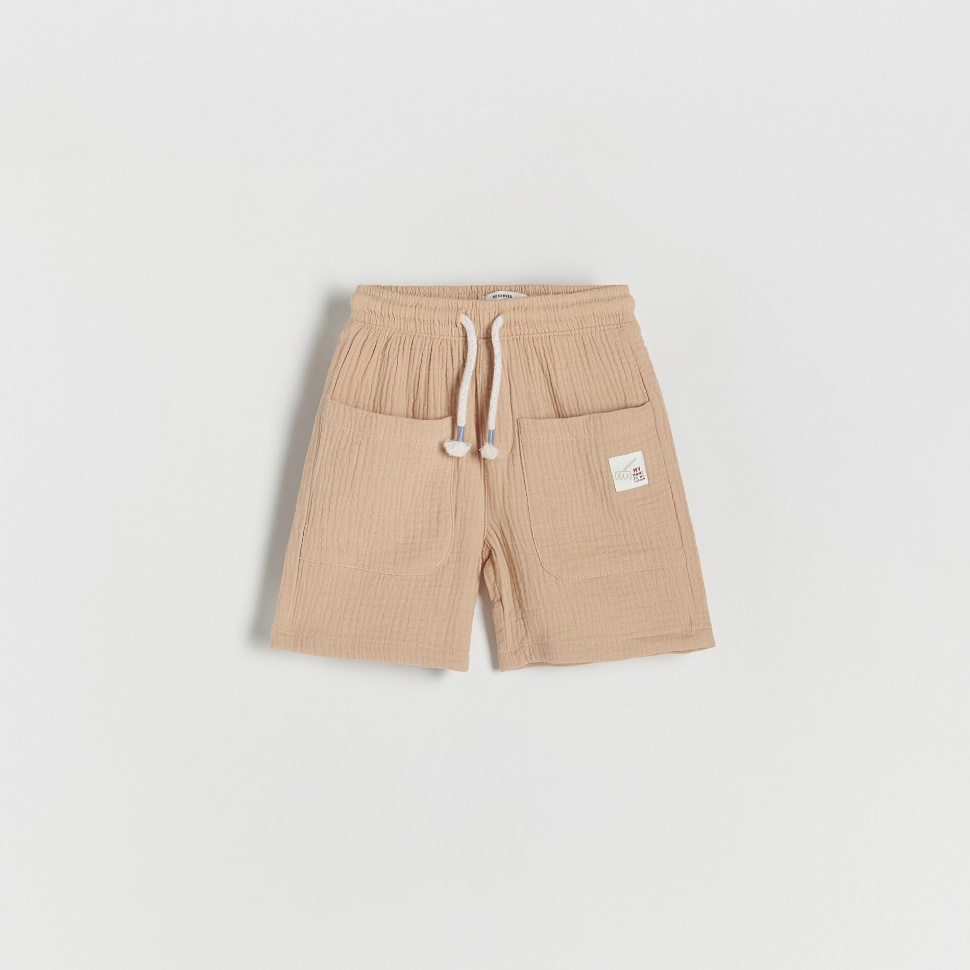 Reserved – Pantaloni scurți din bumbac cu buzunare – Bej reserved imagine noua 2022