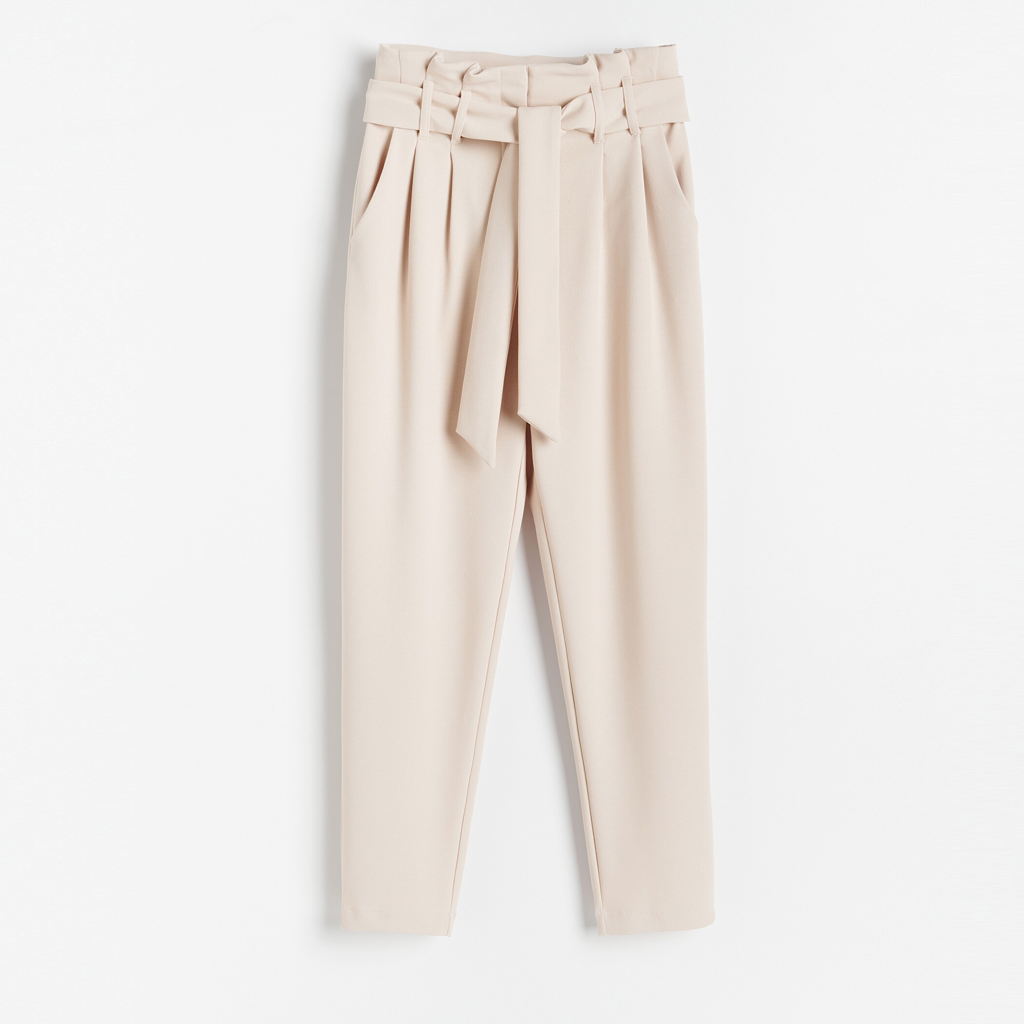 Úpletové nohavice s vysokým pásom