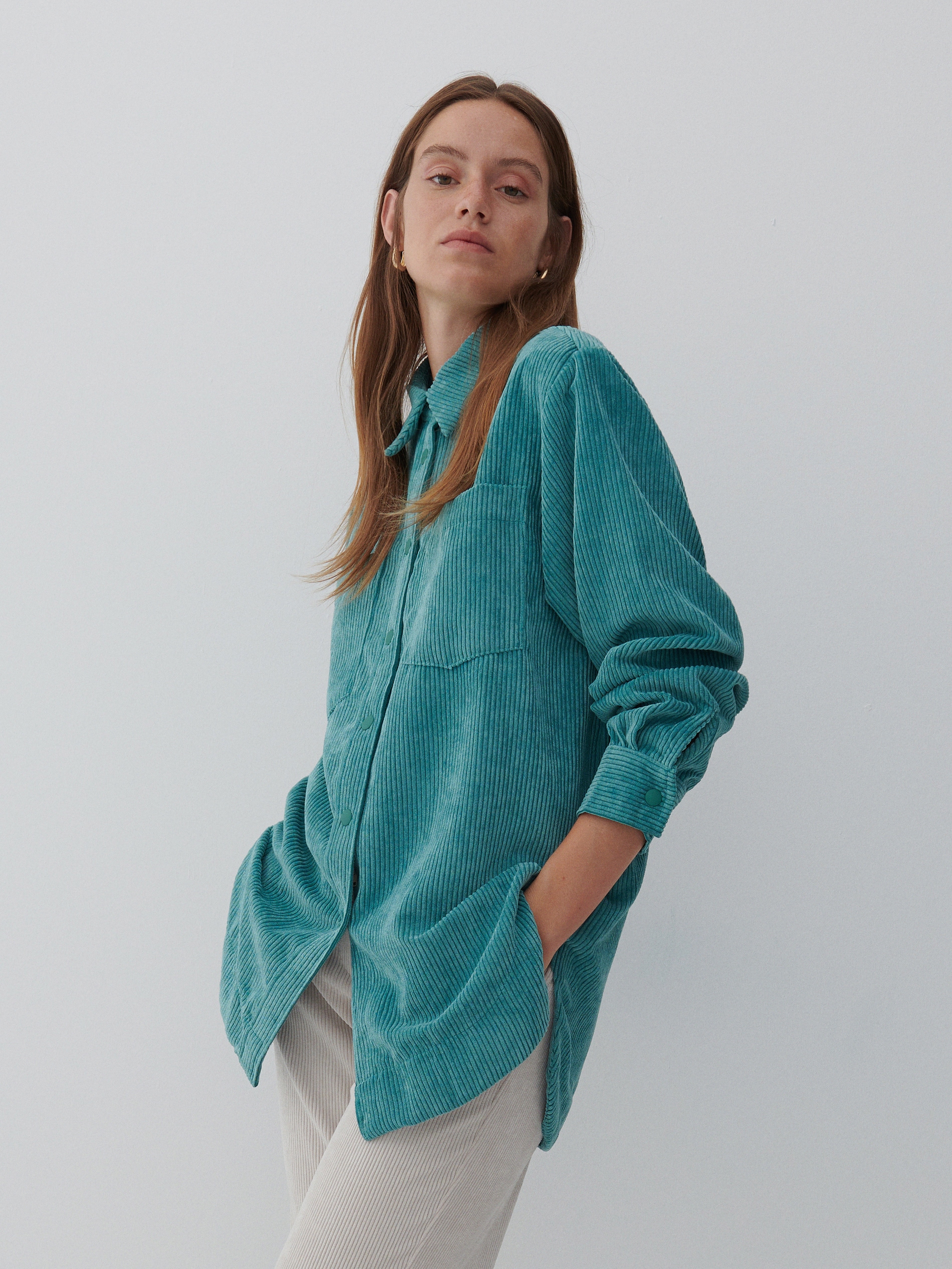 Reserved green corduroy shirt, £19.99