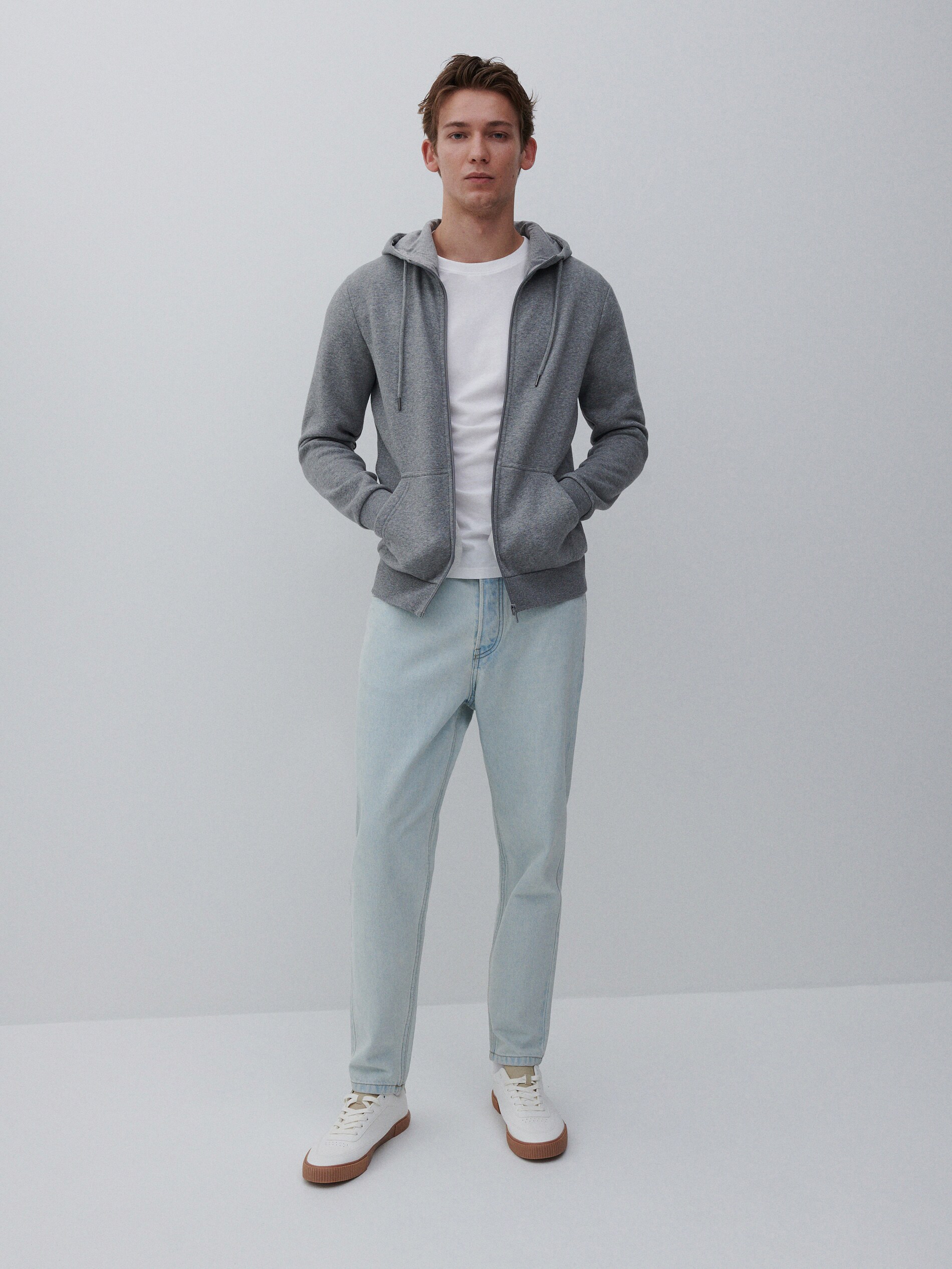 Melanžová mikina s kapucňou