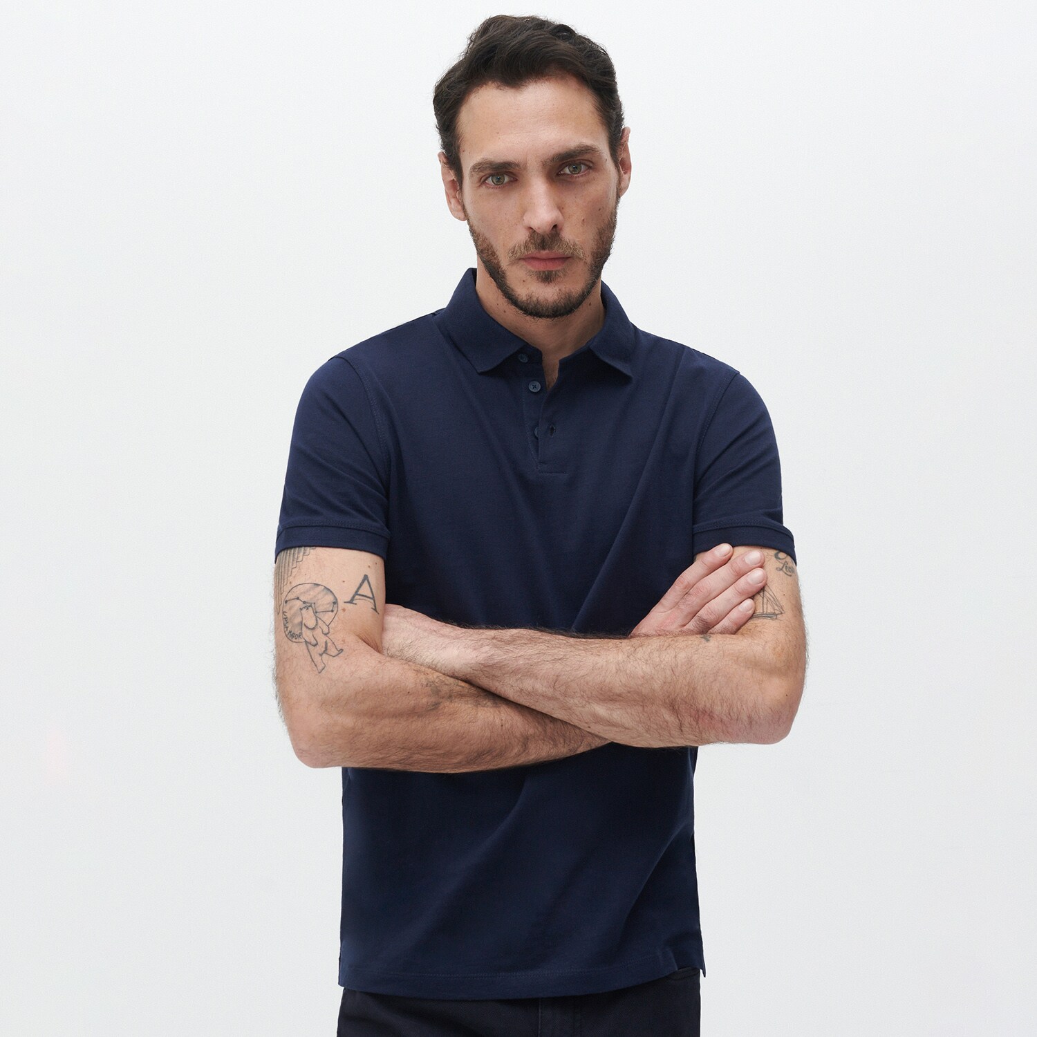 Reserved – Tricou polo din bumbac organic – Bleumarin Reserved imagine noua gjx.ro