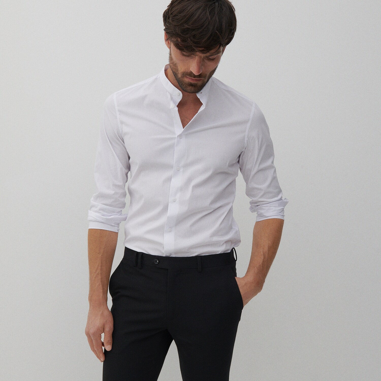 Košeľa super slim fit so stojačikom