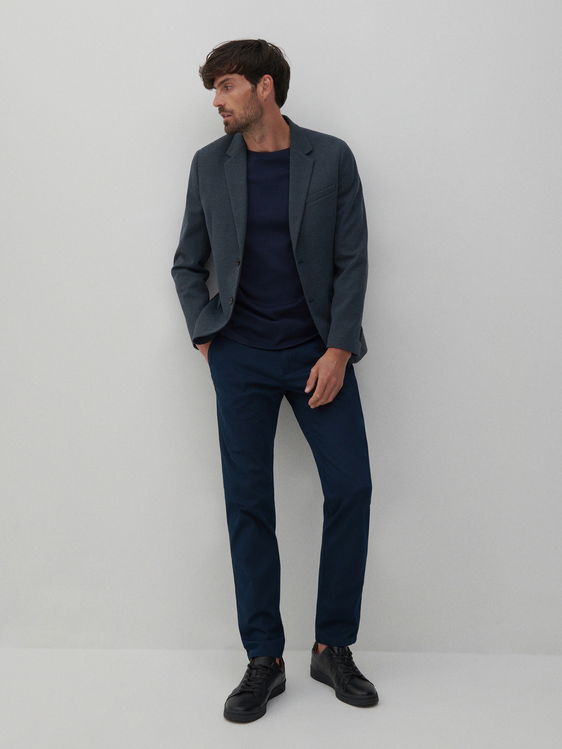 Chino nohavice slim zo štruktúrovanej látky