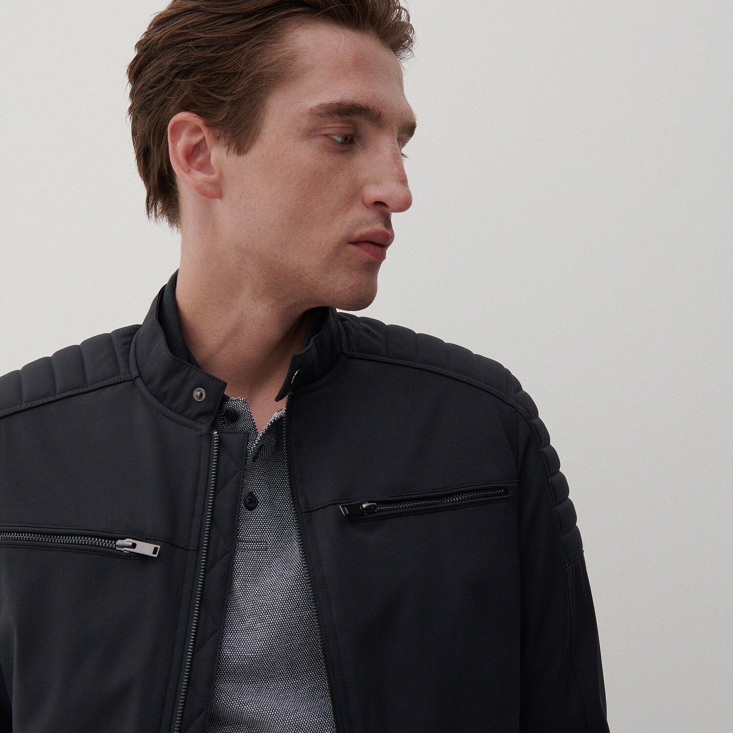 Motorkárska bunda so stojačikom