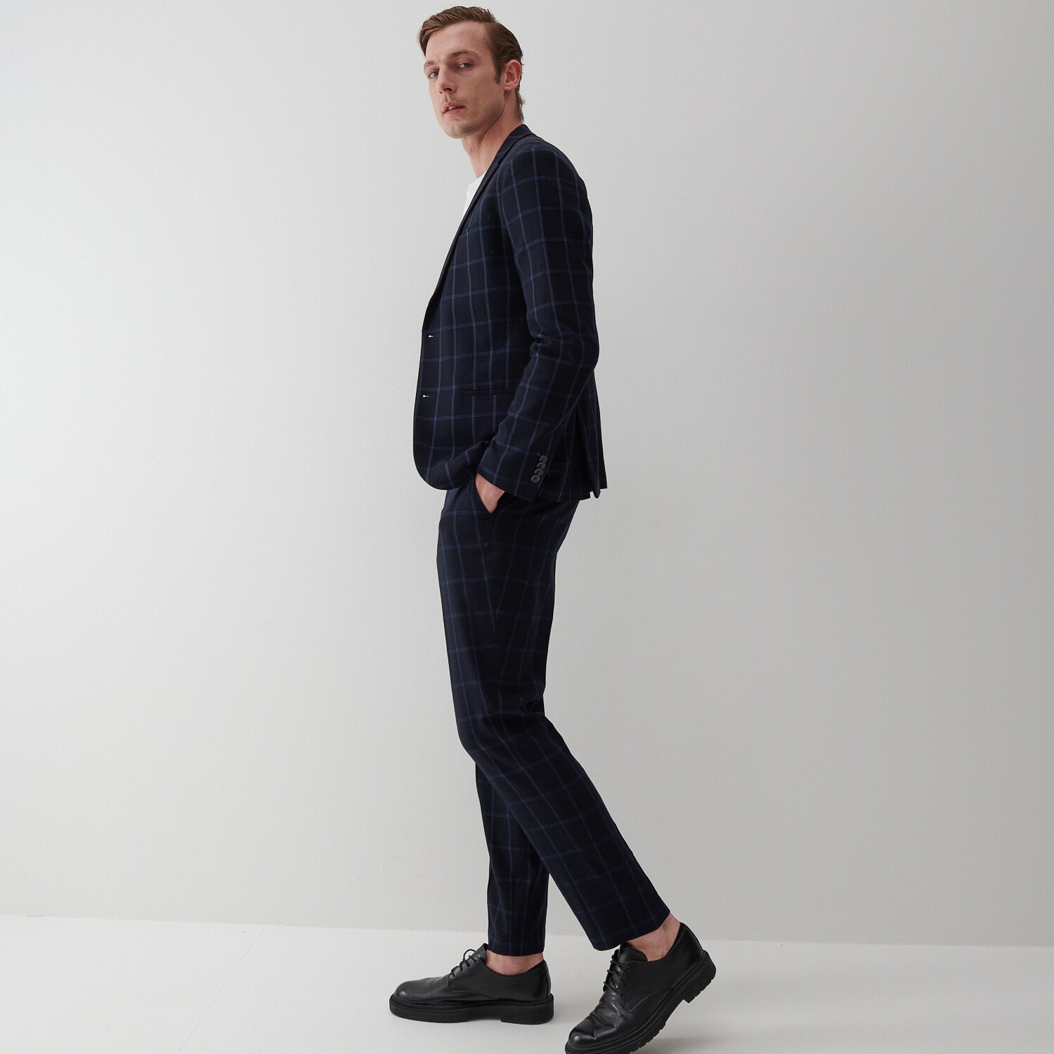 Kárované nohavice slim fit