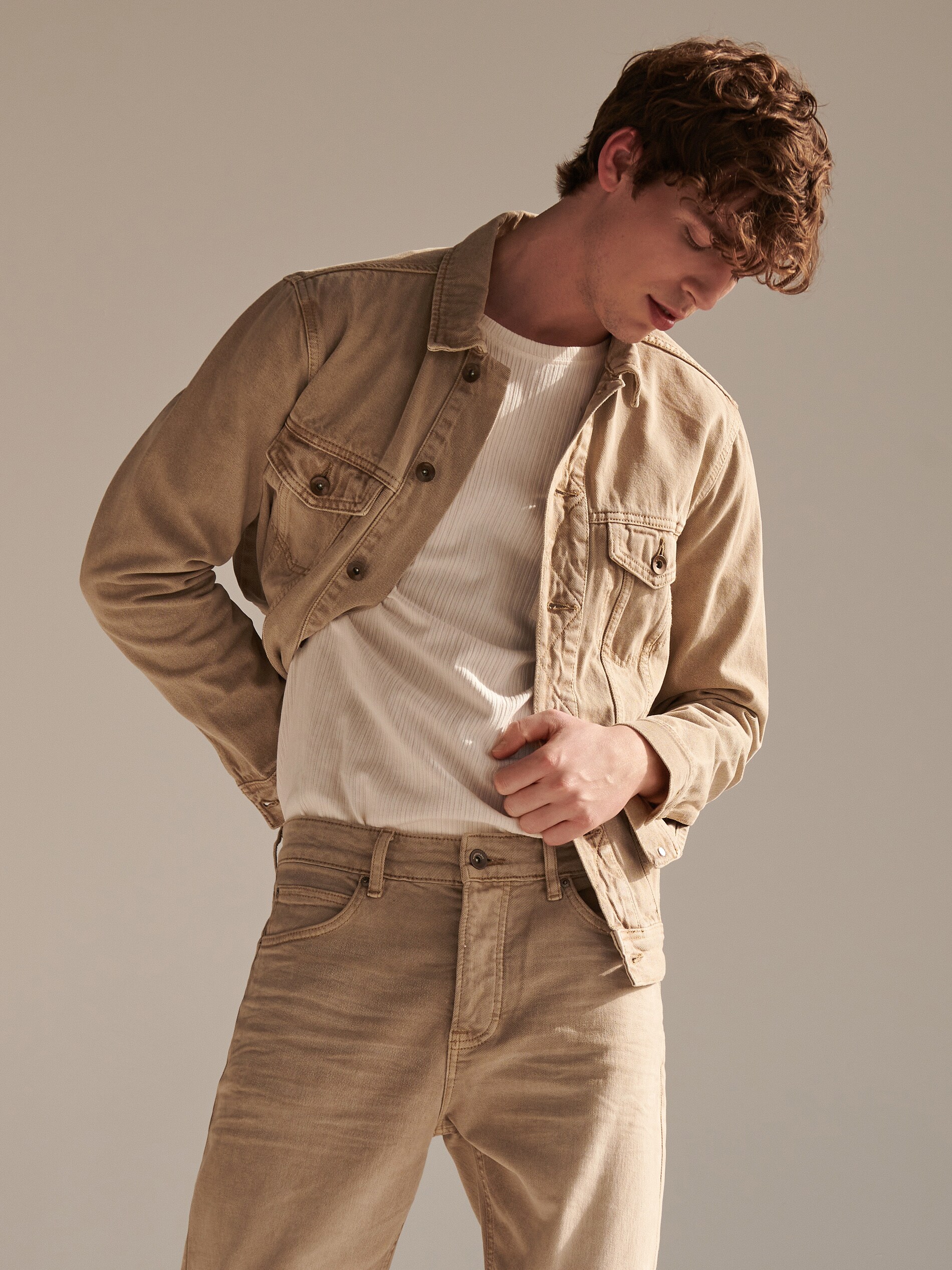 Džínsová bunda katana s vreckami