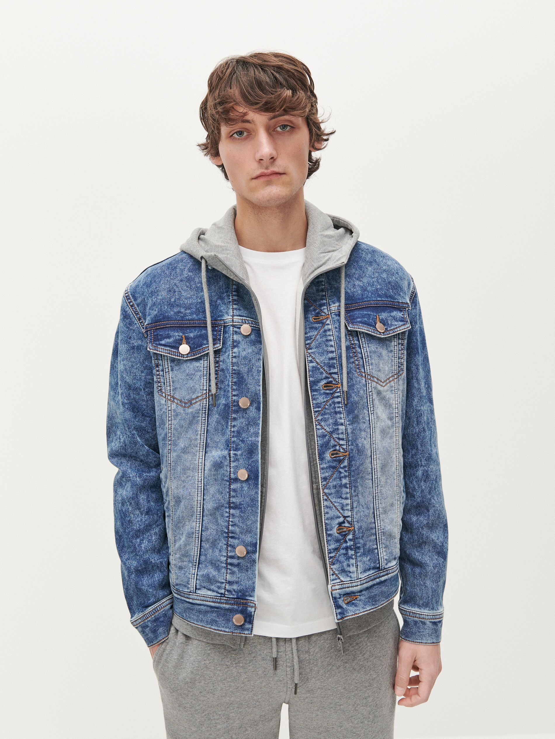 Džínsová bunda katana s vreckami