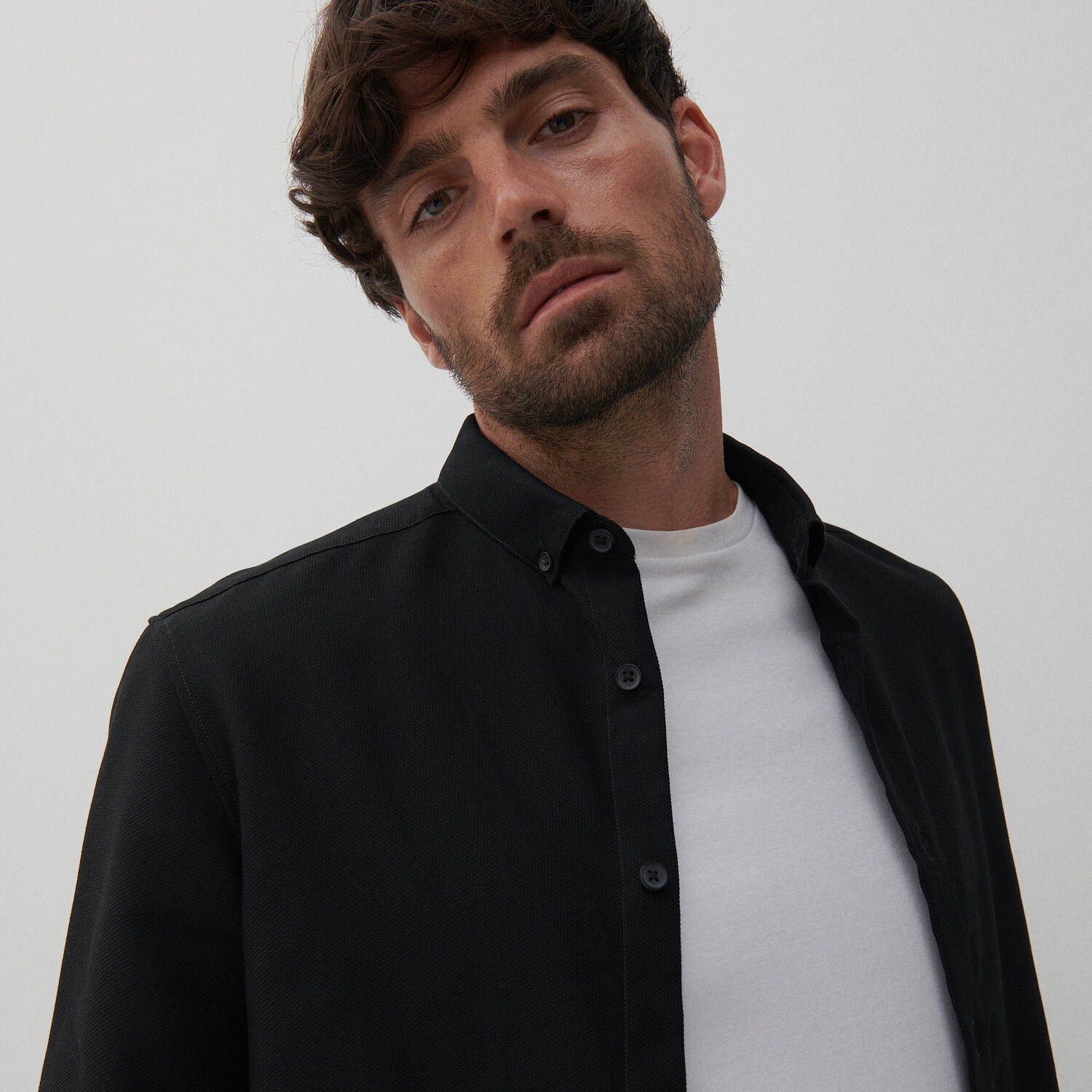 Štruktúrovaná bavlnená košeľa