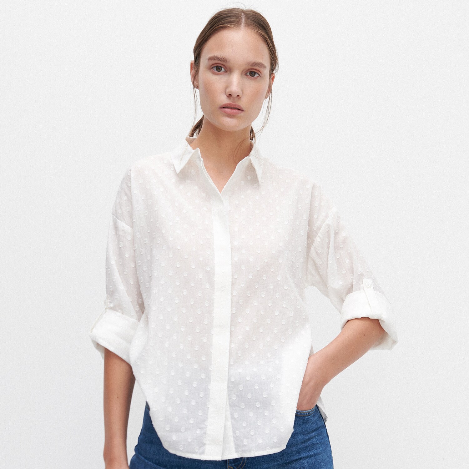 Košeľa so štruktúrovaným vzorom