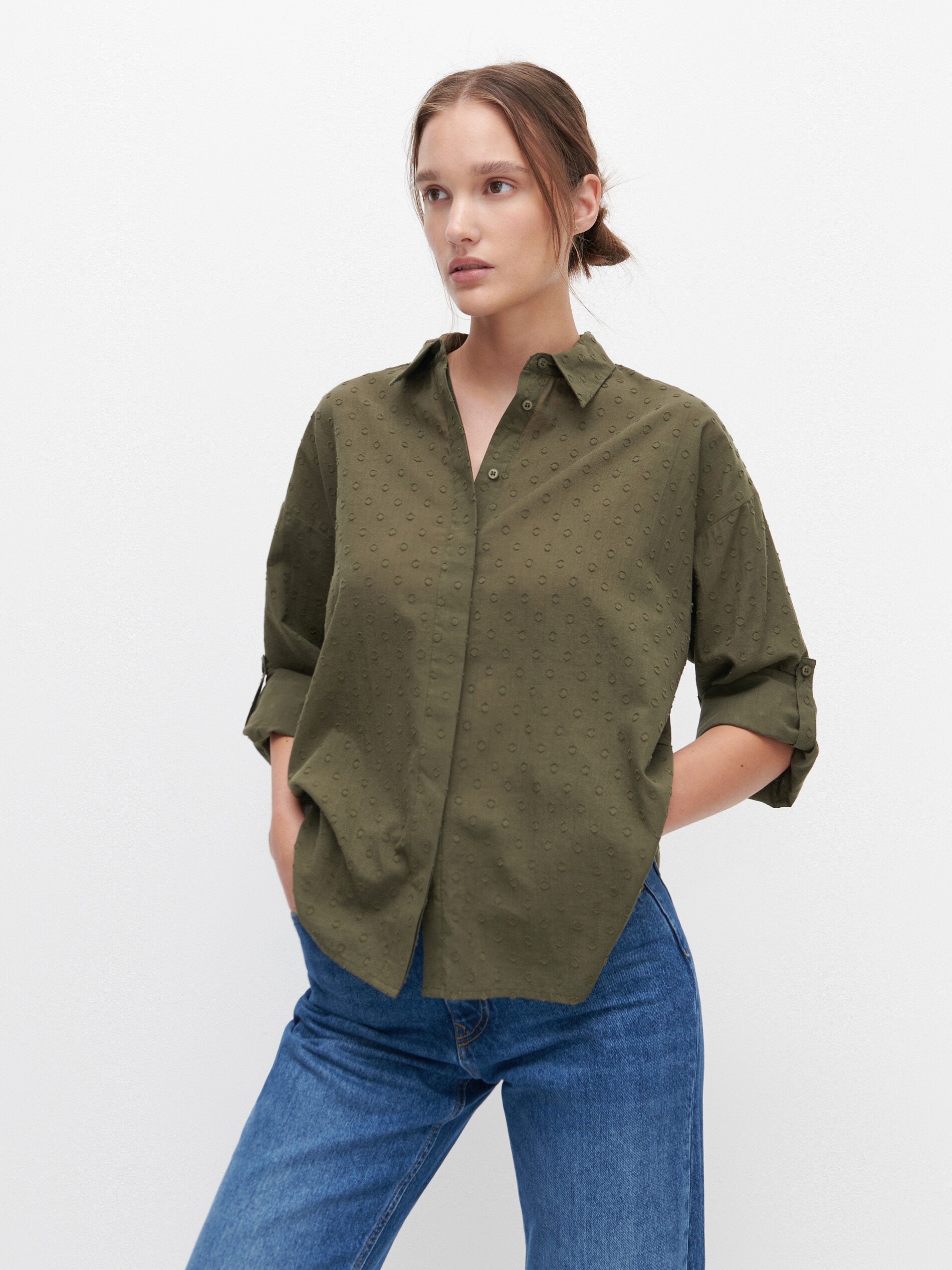 Košeľa so štruktúrovaným vzorom
