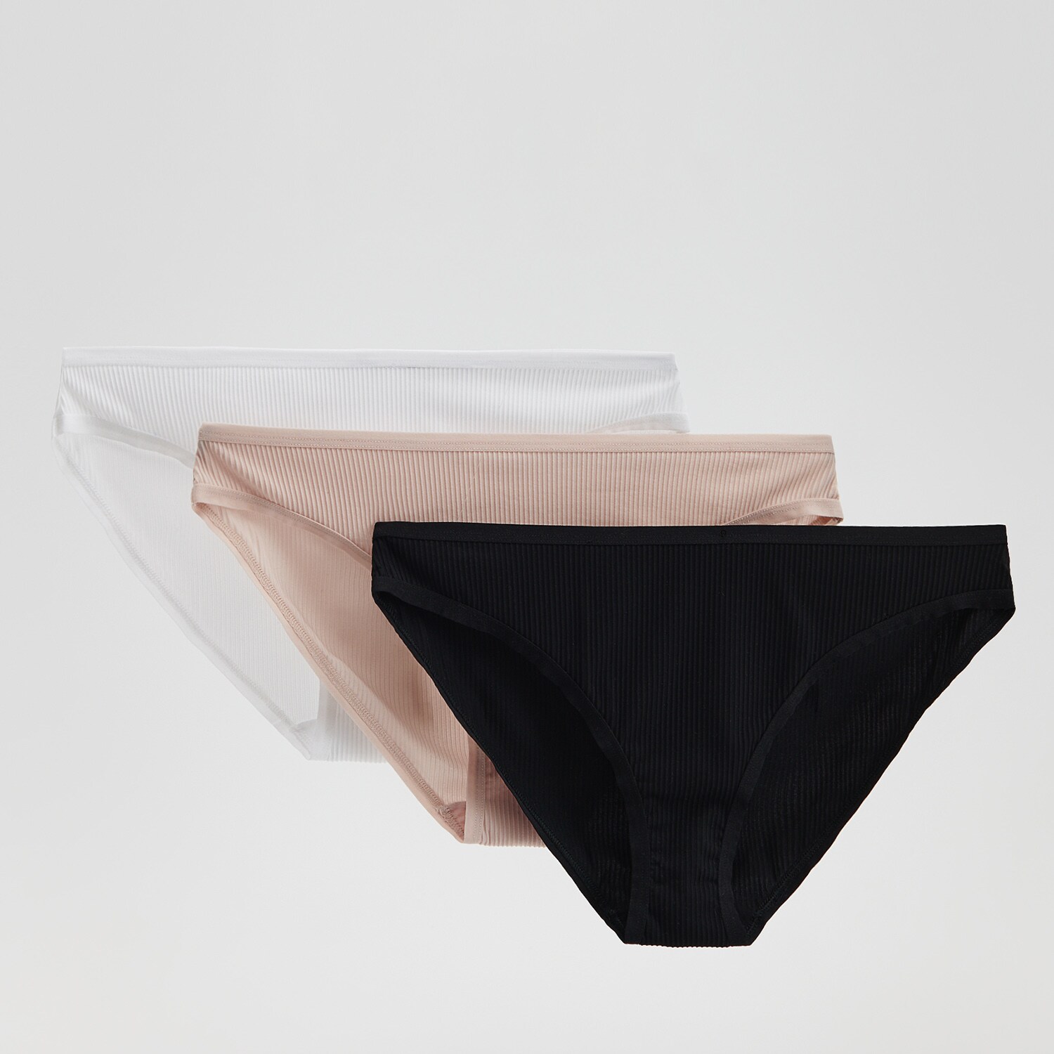 Súprava 3 nohavičiek z prúžkovaného úpletu