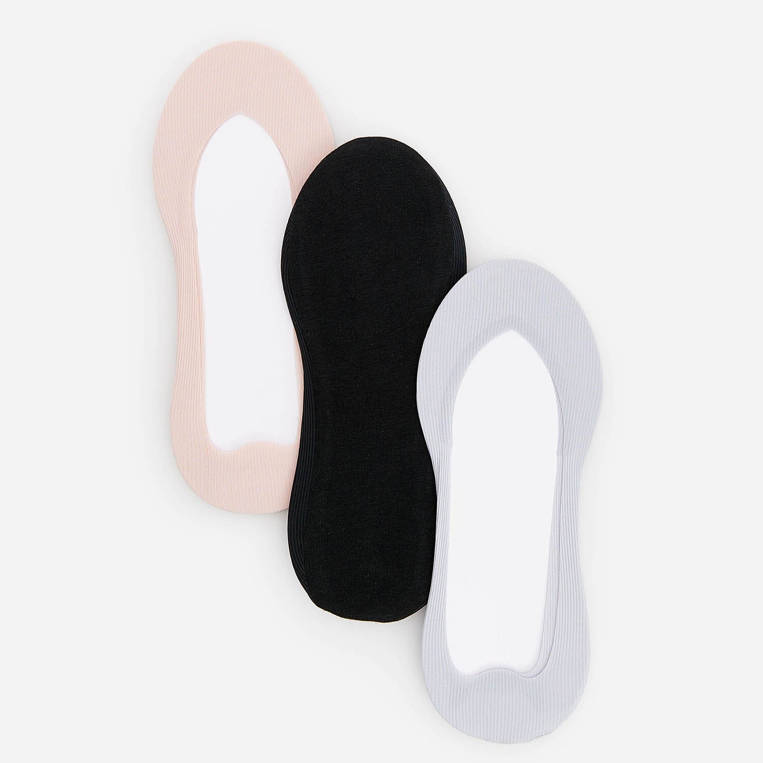 Súprava 3 párov neviditeľných ponožiek s prímesou nylonu