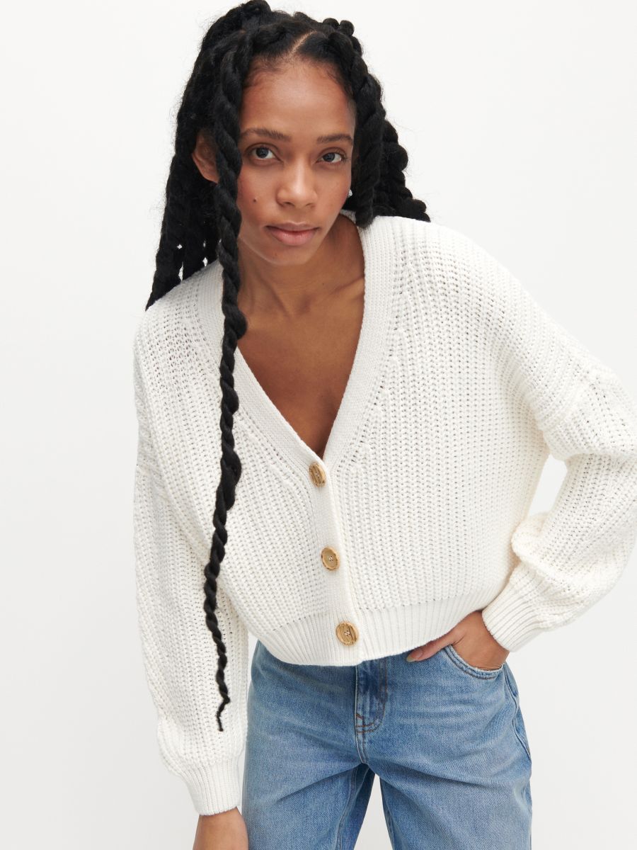 cropped cardigan with buttons