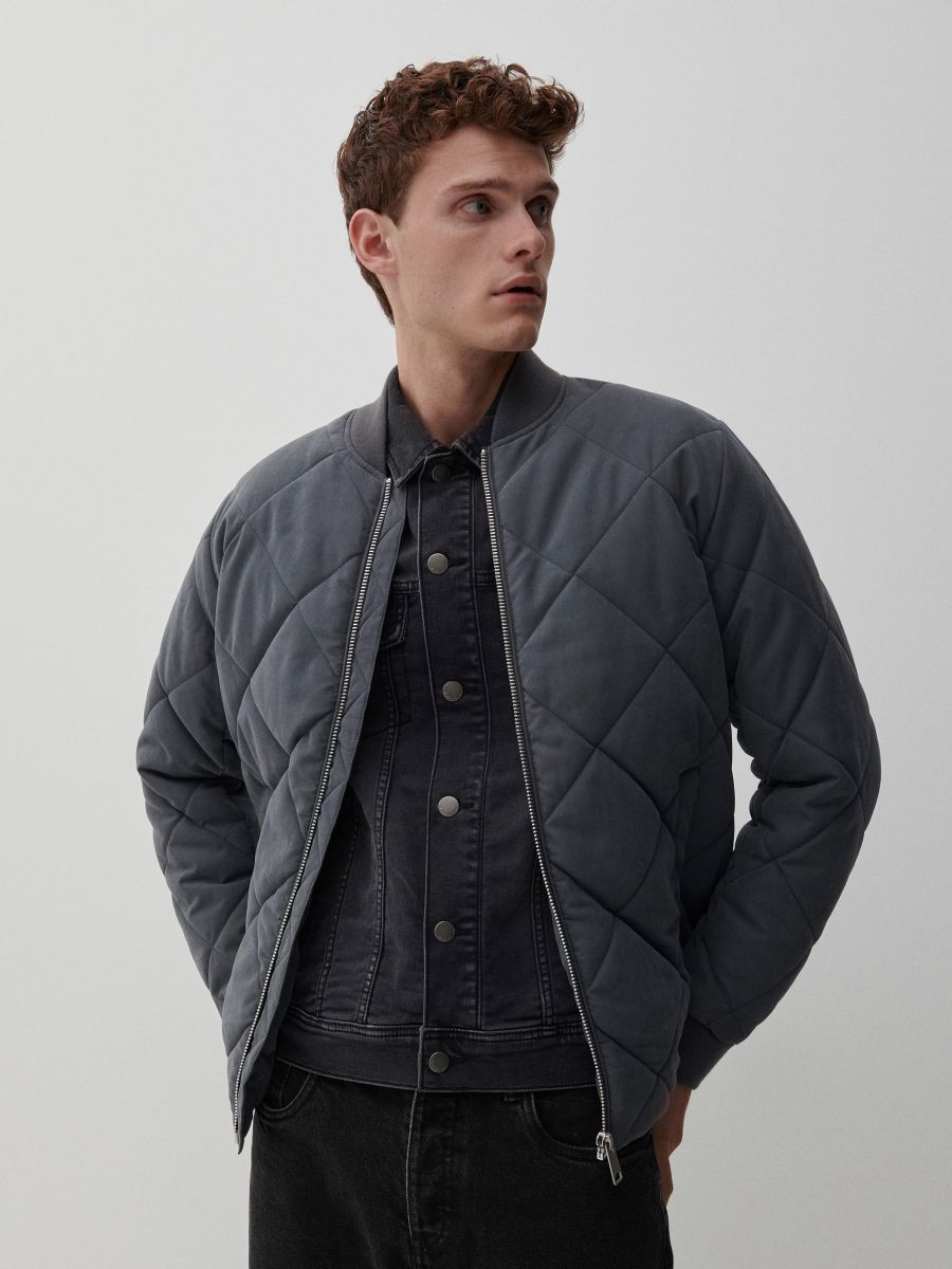 padded bomber jacket with hood